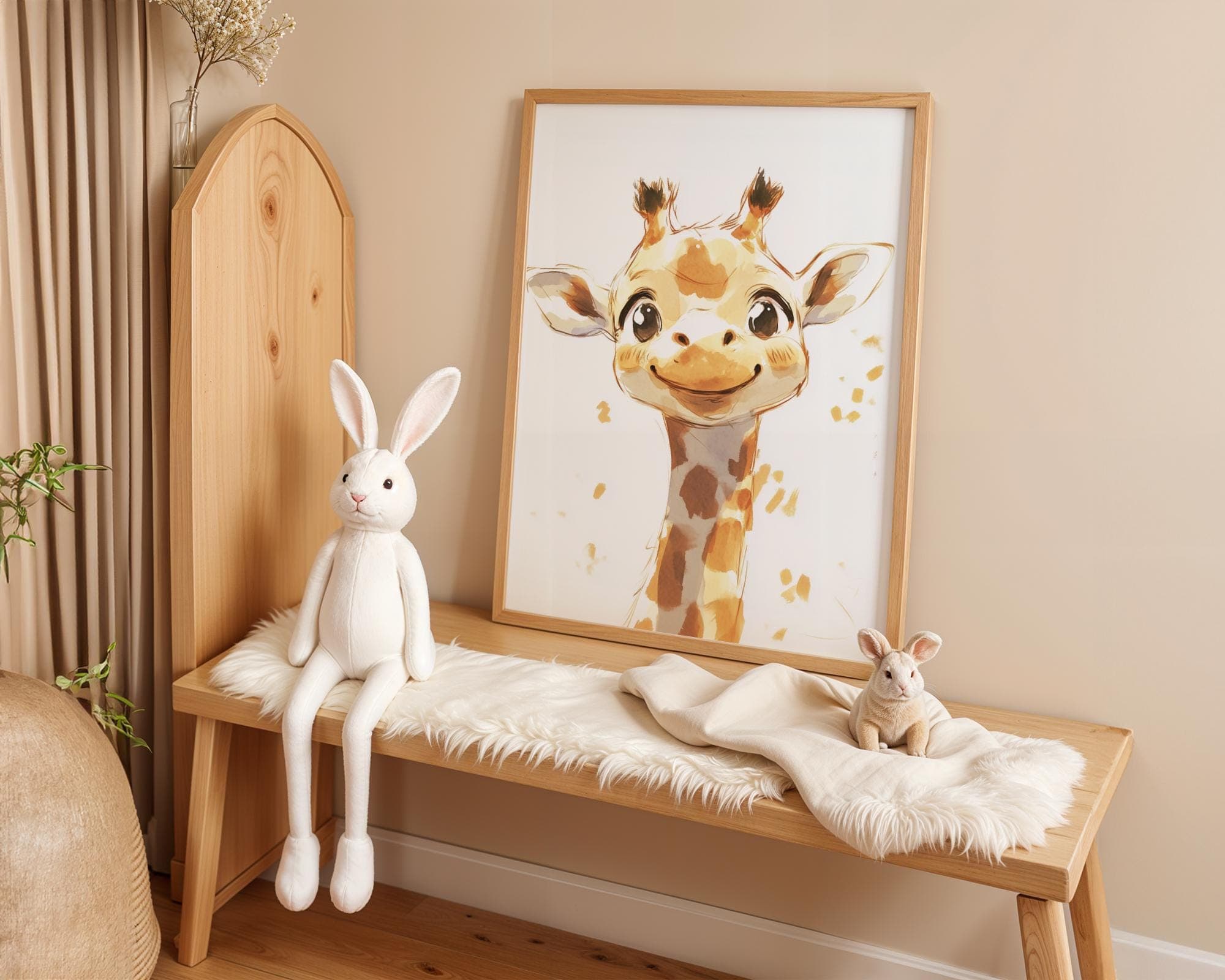 Watercolor Safari Animal Wall Art Set, Set of 6 printables safari nursery animals,Safari animal prints,Baby safari animals, Neutral Nursery - view 4