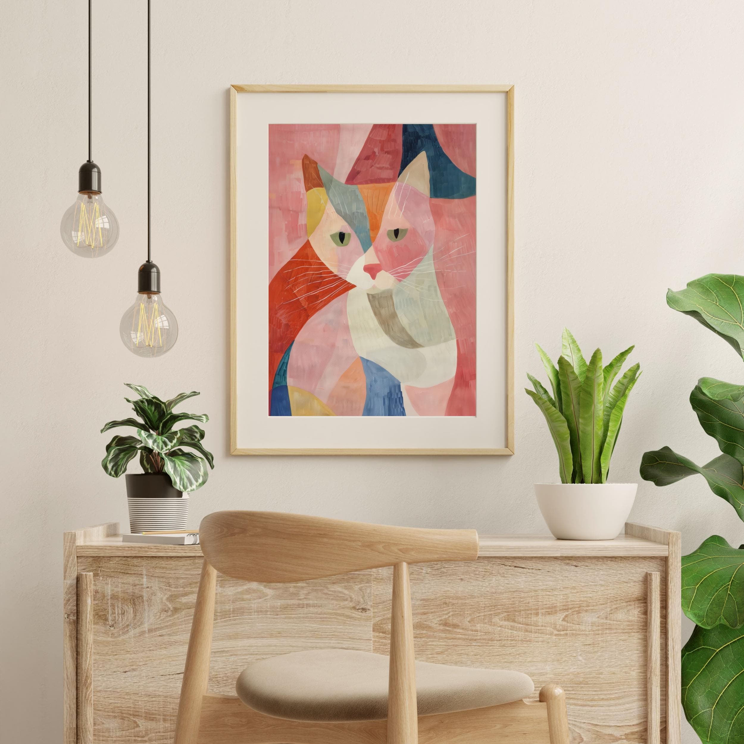 Maximalist Cat Print, Preppy Dorm Decor, Dopamine Decor,Wall Art Trendy, Colorful Animal Print, Aesthetic Apartment Decor, Printable Cat Art - view 6