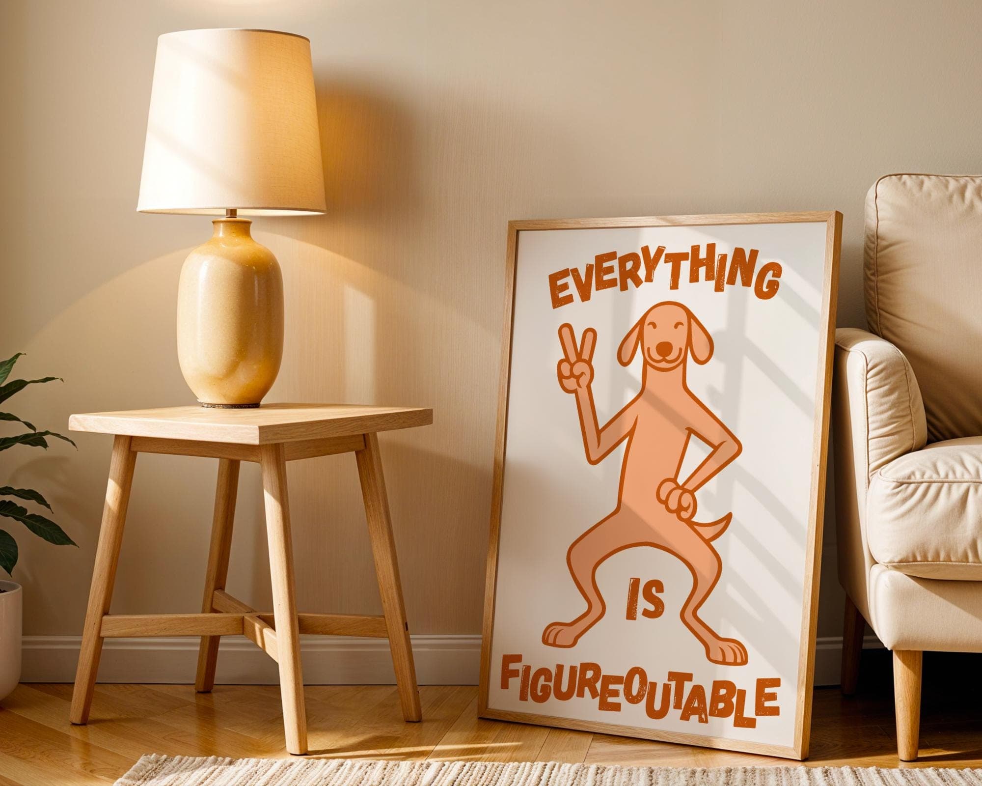 Everything Is Figureoutable Print, Positive Quote Dog Art, Kids Motivational Decor, Cute Dog Print,  Colorful Dog Wall Art Set, Set of 6 Art - view 6