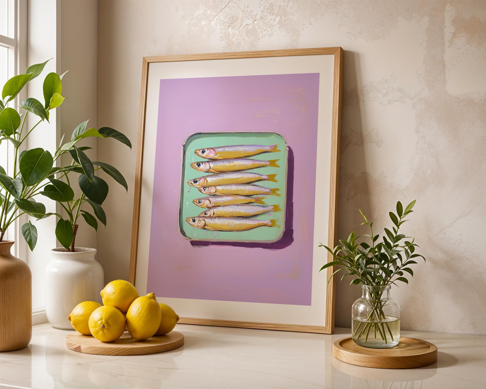 Sardines Print, Kitchen Print, Sardines Tin Wall Art, Dining Room Decor, Retro Food, Vintage Kitchen Decor, Fish Poster, Trendy Seafood Art - view 6