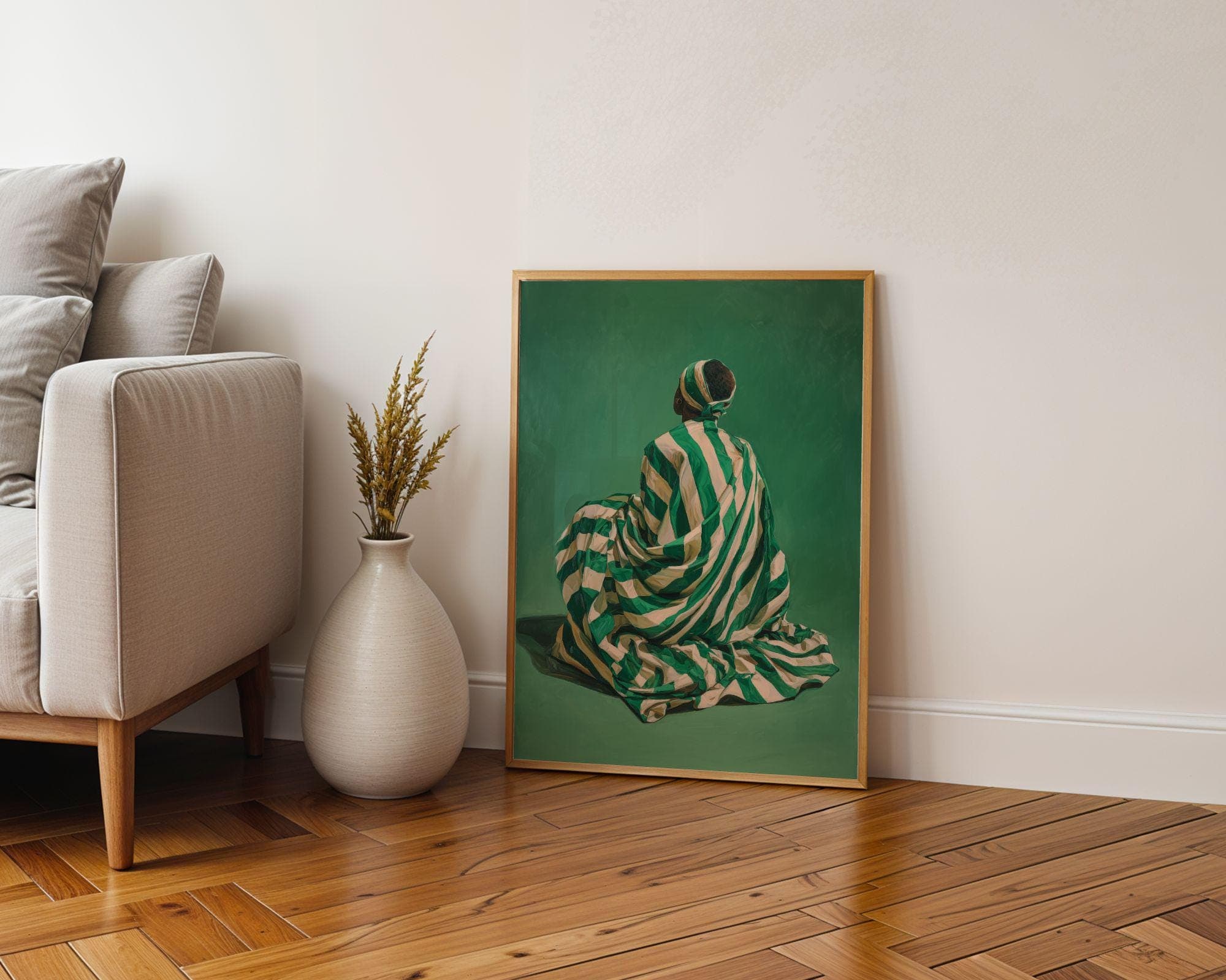 African American Wall Art, Emerald Green Decor, Afrocentric Wall Decor, Emerald Green Background Print, Contemporary Wall Decor, Digital Art