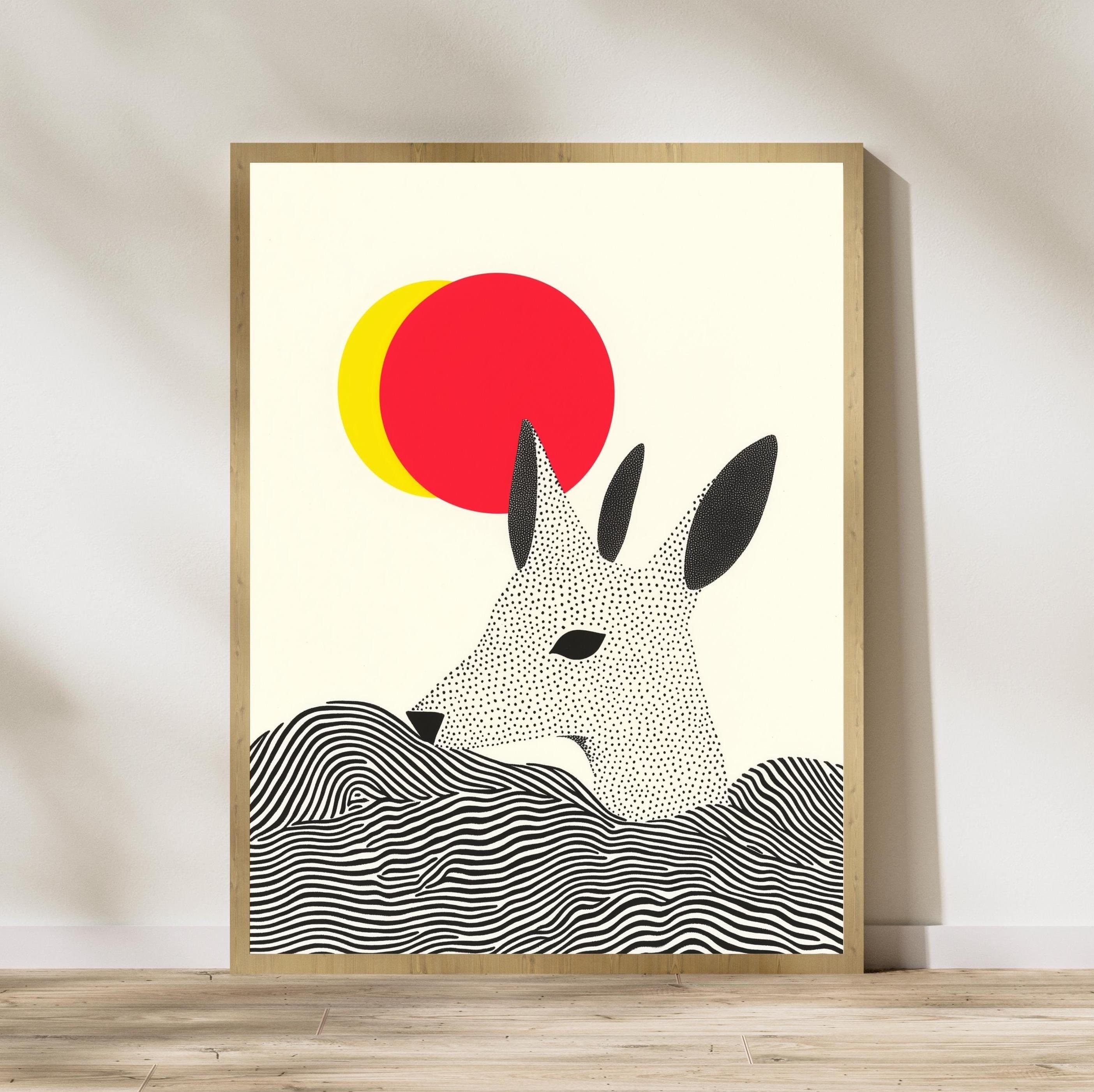 Abstract Animal Art, Kangaroo Wall Art, Printable Animal Art, Abstract Wall Art, Kangaroo Poster, Kangaroo Lover Gift, Animal Wall Art
