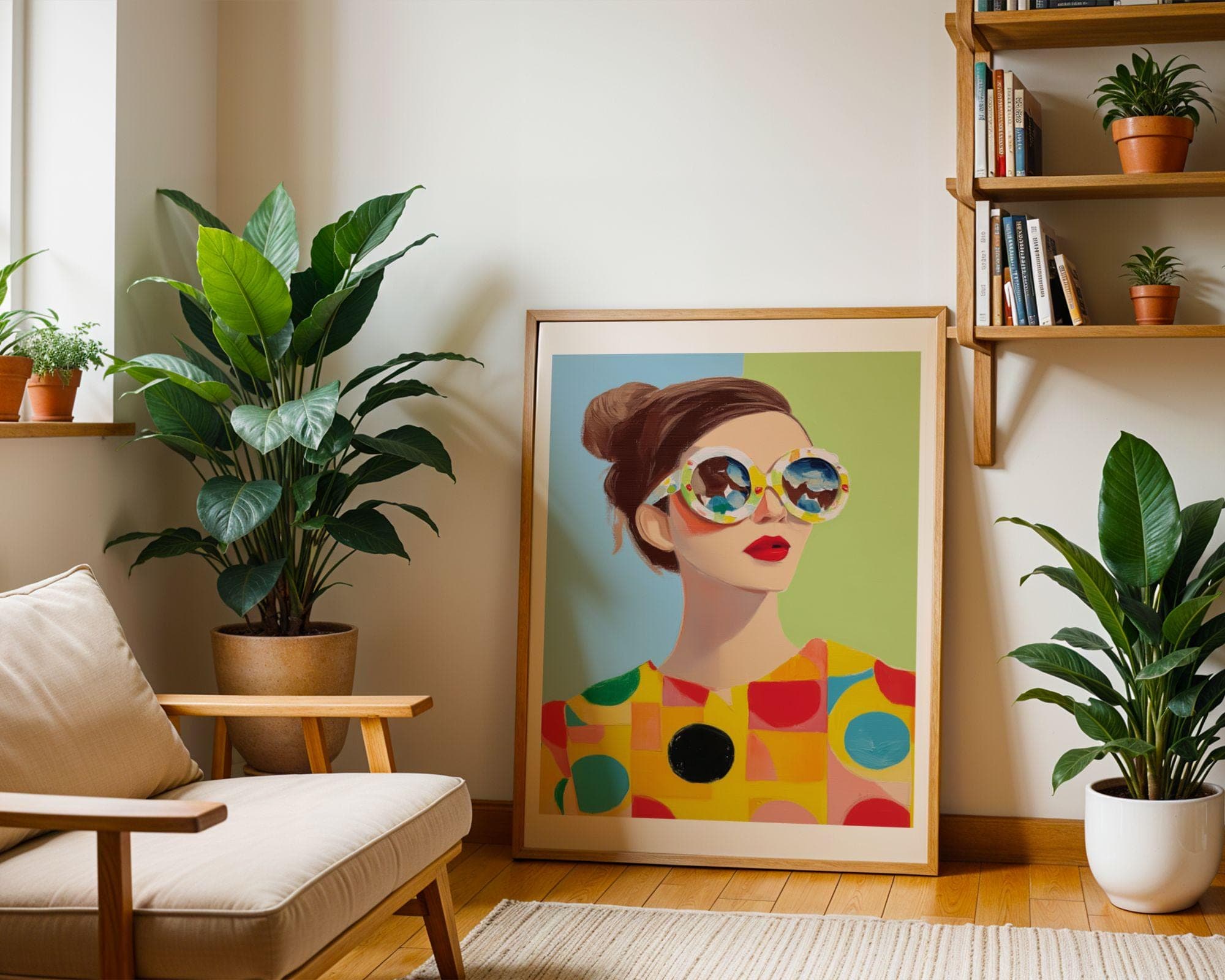 Colorful Retro Woman Wall Art Print – Pop Art Fashion Art, Retro Pop Art, Retro Chic Girl Poster, Feminine Wall Decor, Girly Wal Print - view 6