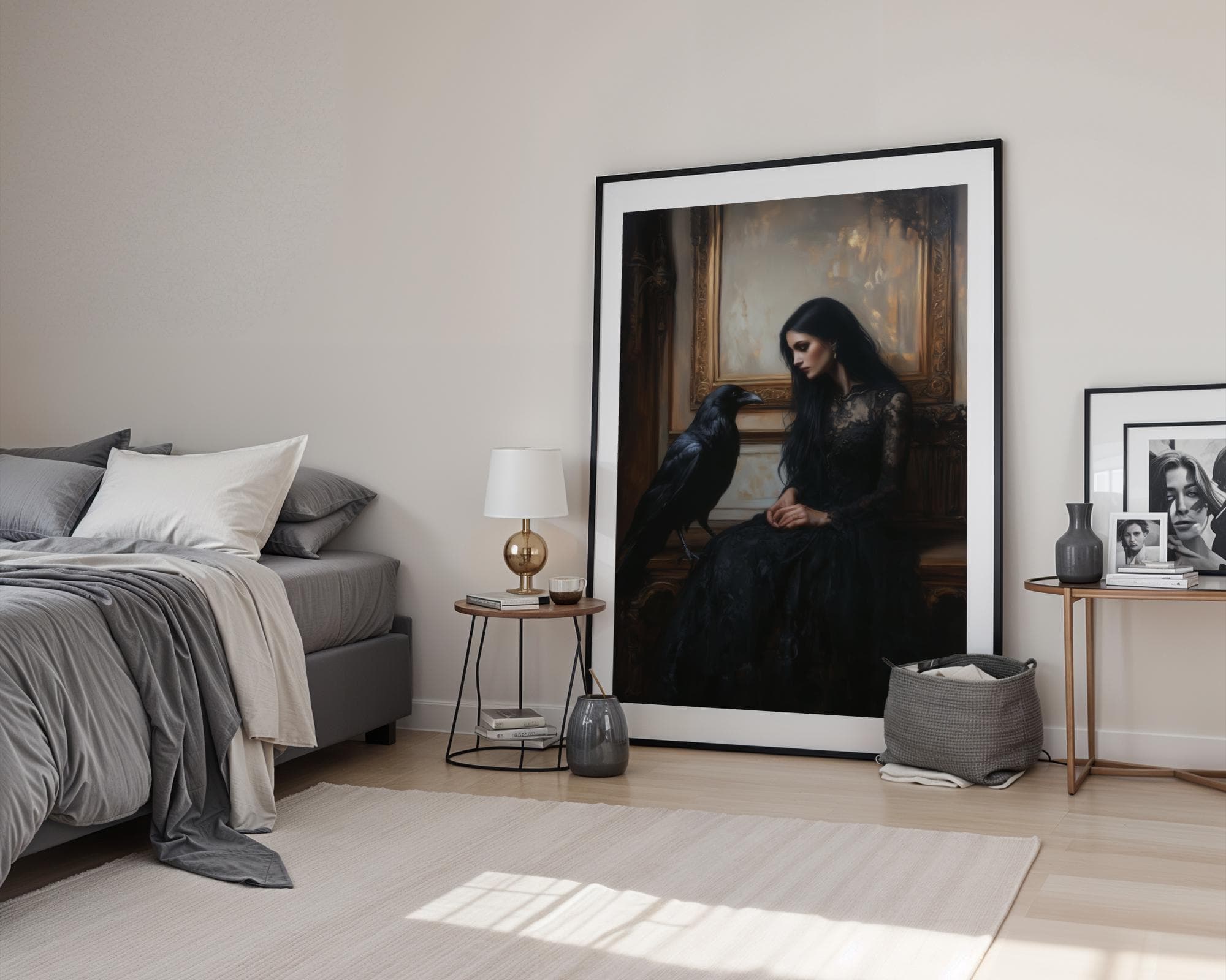 Gothic Princess, Artful Raven Art, Dark Romance, Gothic Beauty Printable Fine Art, Gothic Oil Painting Print, Moody Victorian Art, Dark Goth - view 3