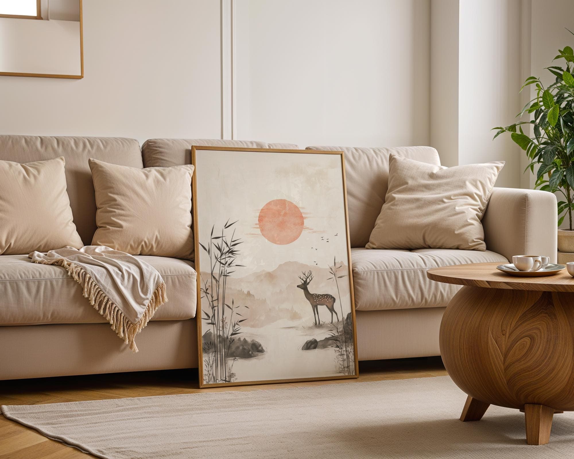 Japandi Deer Print – Minimalist Zen Bamboo Forest Wall Art (Digital Download) - view 3