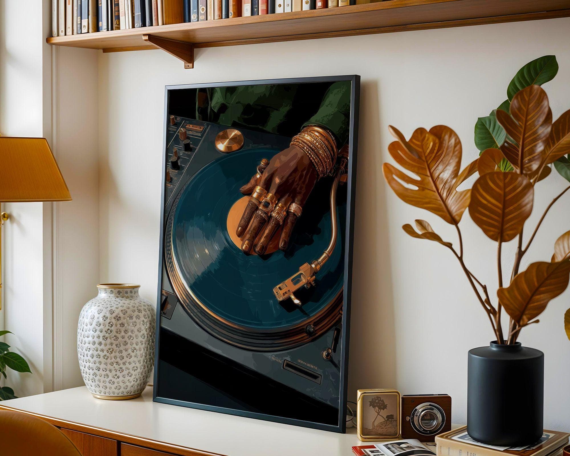 Hip Hop Wall Art, Vinyl Record Music Wall Art, Turntable Poster Printable, Hip Hop Music Decor, Music Lover Wall Art, Music Lover Gift - view 3