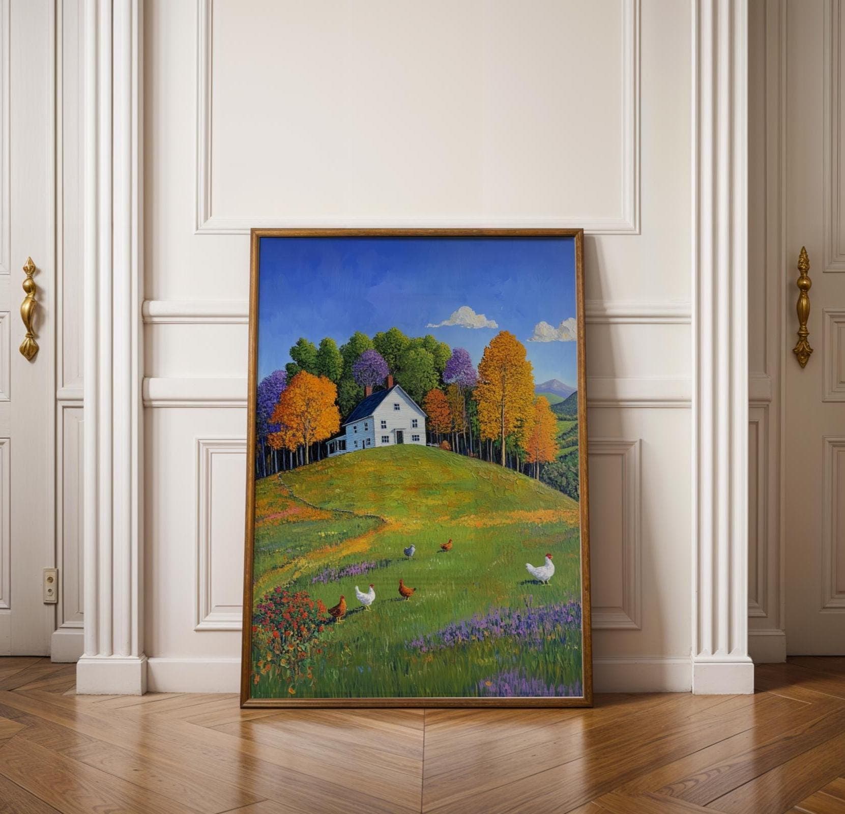 Farmhouse Wall Art, Rustic Wall Art, Pastoral Landscape Art, Country Cottage Wall Art, Farm Life Poster, Country House Wall Art Print