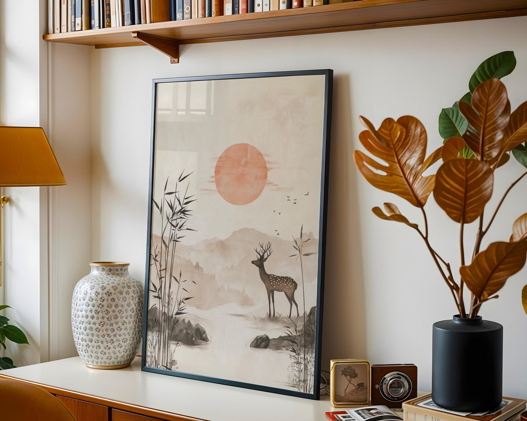 Japandi Deer Print – Minimalist Zen Bamboo Forest Wall Art (Digital Download) - view 4