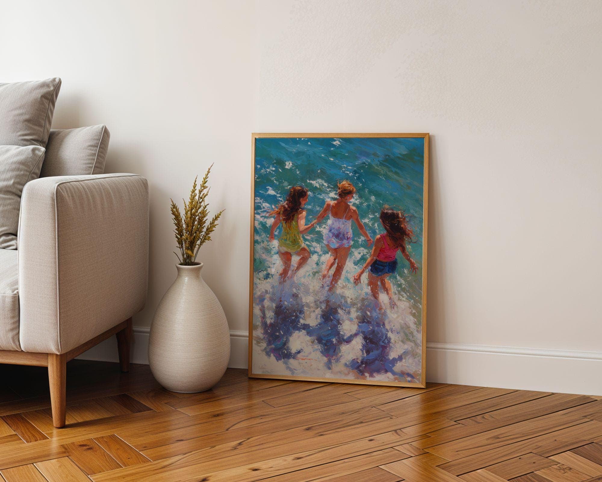 Beach Wall Art, Coastal Wall Decor, Blue Ocean Wall Art, Summer Decor, Beach Scene Wall Decor, Turquoise Sea Art Print, Seascape Painting - view 3