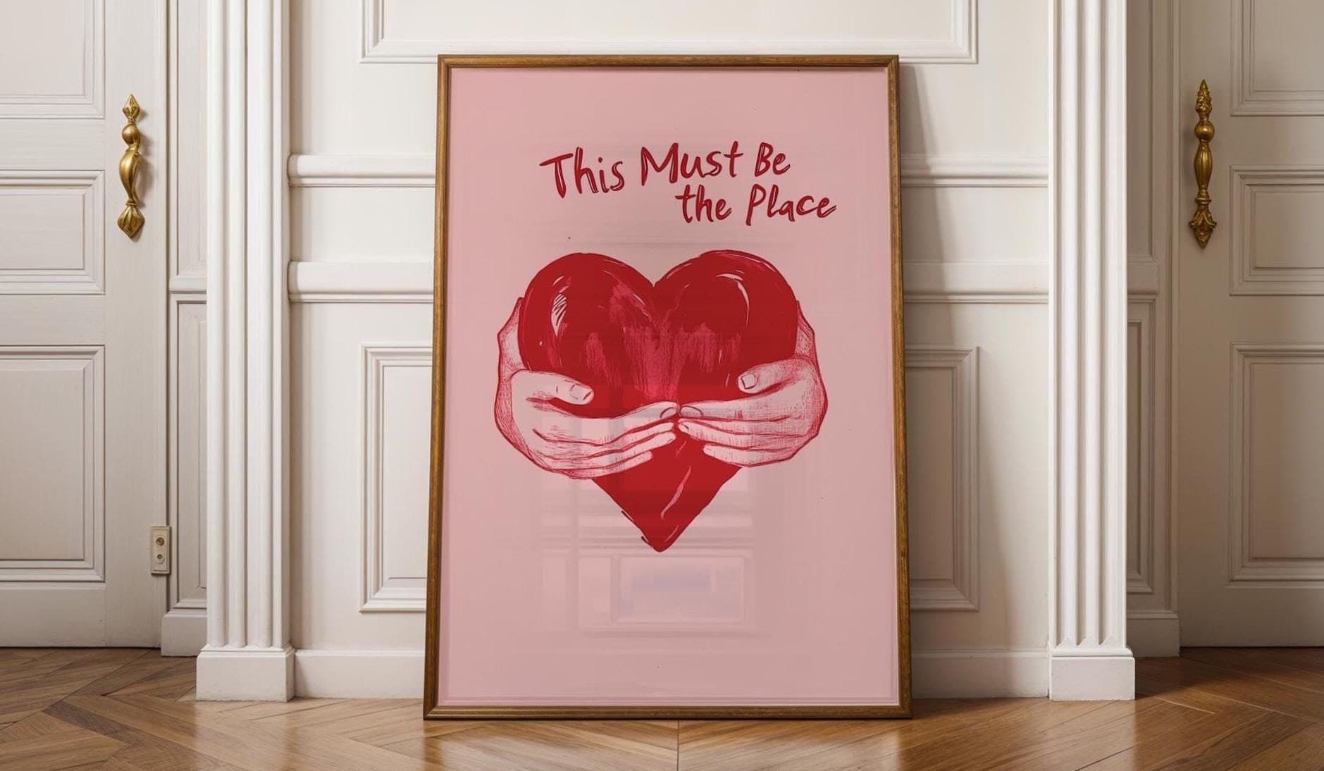 This Must Be The Place Digital Print, Cute Preppy Wall Art, Trendy Printable Poster, Valentines Day Gift Idea, Valentines Day Digital Print