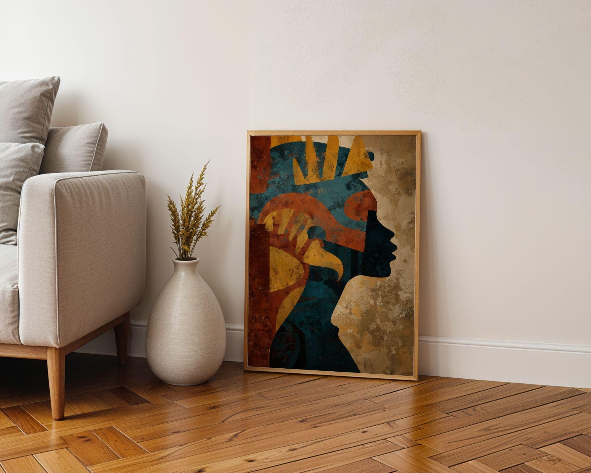 Afrocentric Abstract Wall Art, African American Wall Art, Black Woman Wall Art, Modern Afrocentric Canvas, Cultural Home Decor, Digital Art - view 4