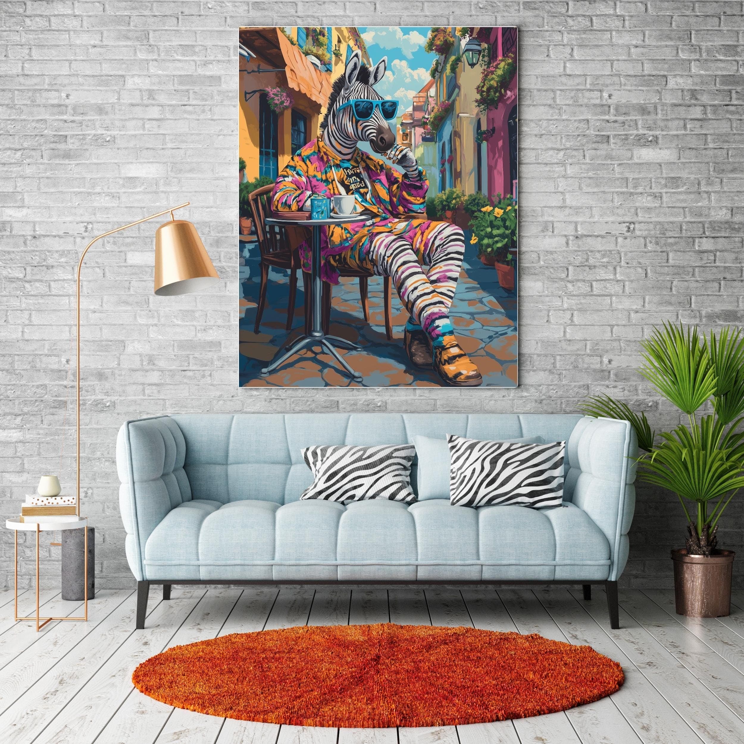 Maximalist Zebra Poster, Aesthetic Zebra Maximalist Decor, Preppy Dorm Decor, Cute Apartment Decor, Eclectic Home Decor, Funky Wall Art - view 4