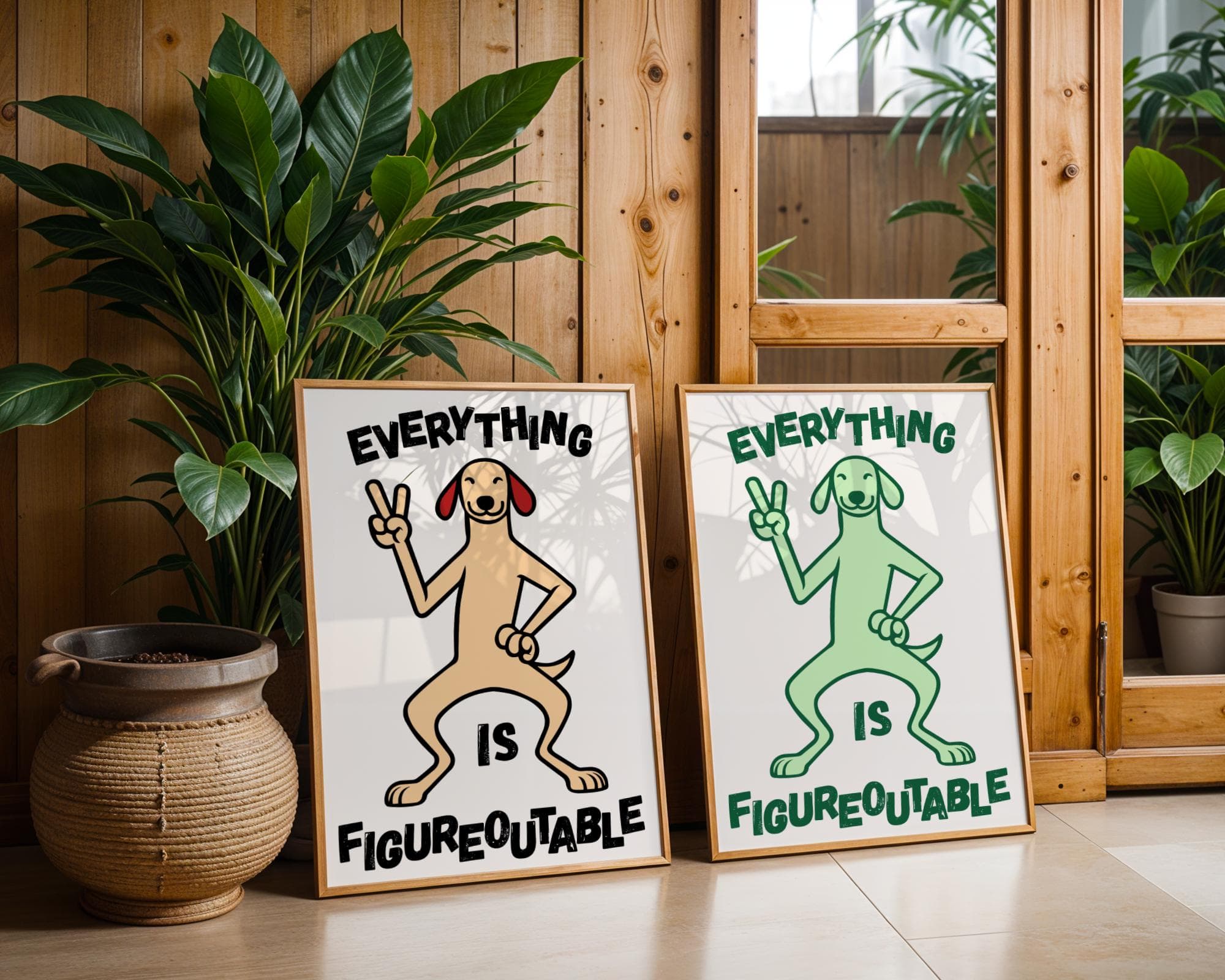 Everything Is Figureoutable Print, Positive Quote Dog Art, Kids Motivational Decor, Cute Dog Print,  Colorful Dog Wall Art Set, Set of 6 Art - view 2