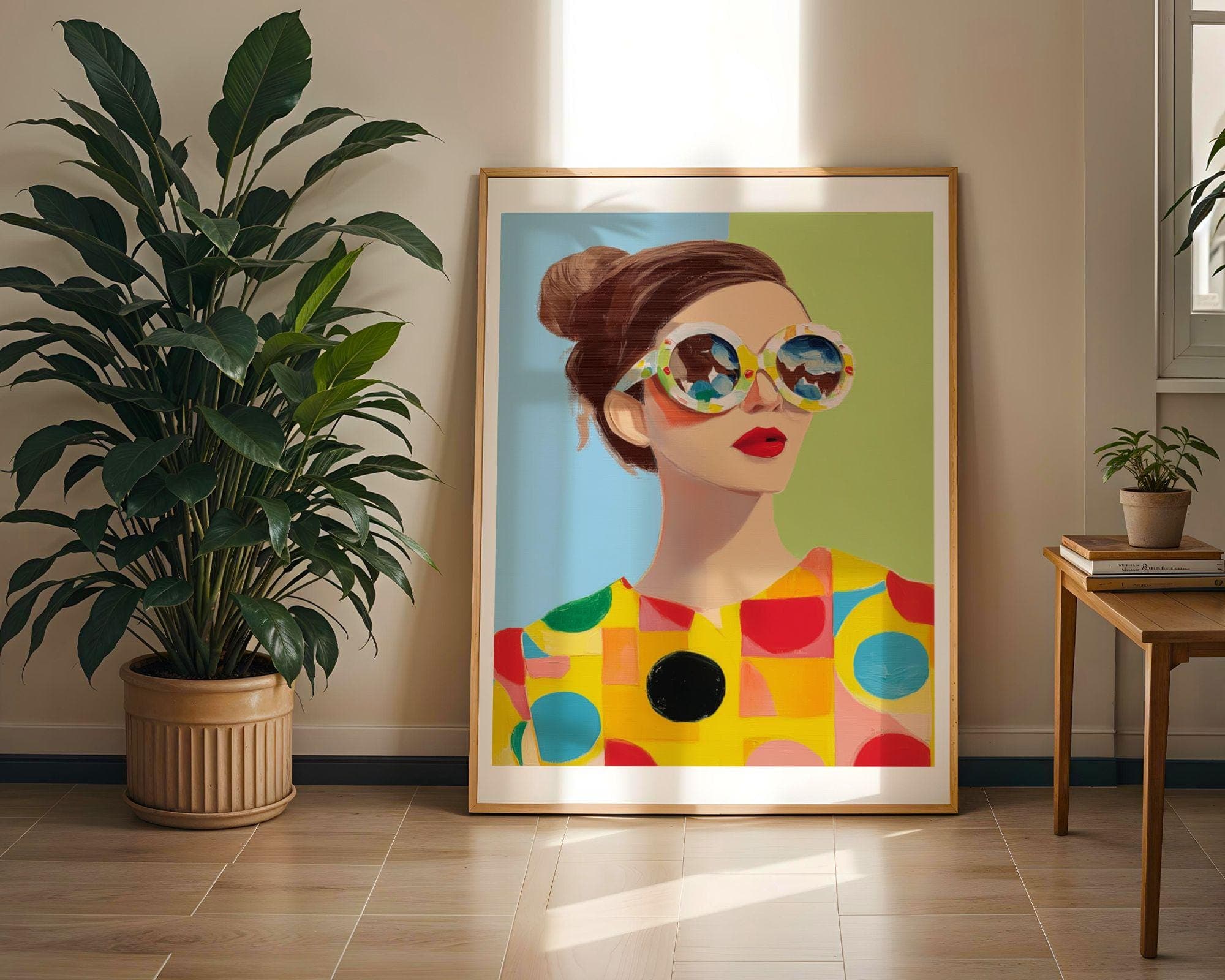 Colorful Retro Woman Wall Art Print – Pop Art Fashion Art, Retro Pop Art, Retro Chic Girl Poster, Feminine Wall Decor, Girly Wal Print - view 5