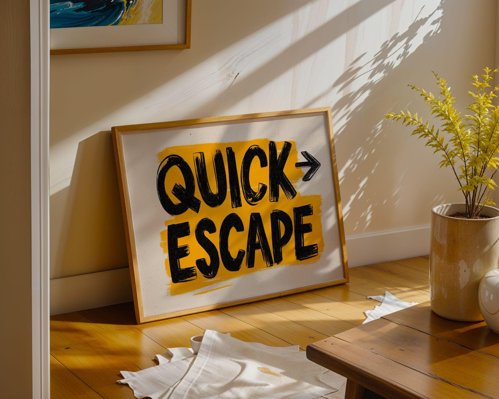 Quick Escape Wall Art – Funny Motivational Office Poster, Motivational Quote Print, Funny Office Wall Art, Funny Office Wall Art, Digital - view 2