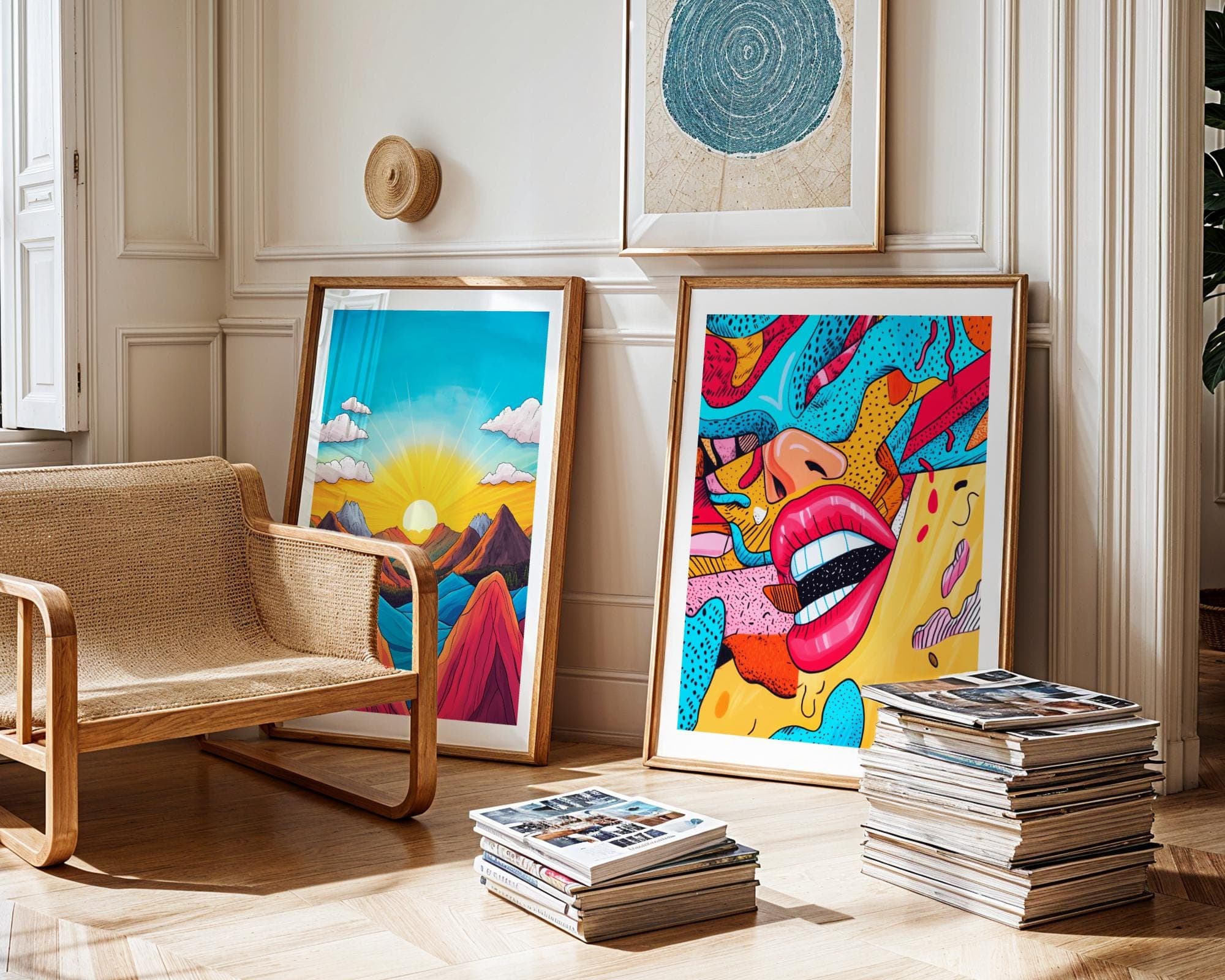 Trendy Aesthetic Wall Prints, Abstract Dopamine Decor, Retro Pop Art Aesthetic, Set of 6 Digital Download, Psychedelic and Modern Art Set - view 2