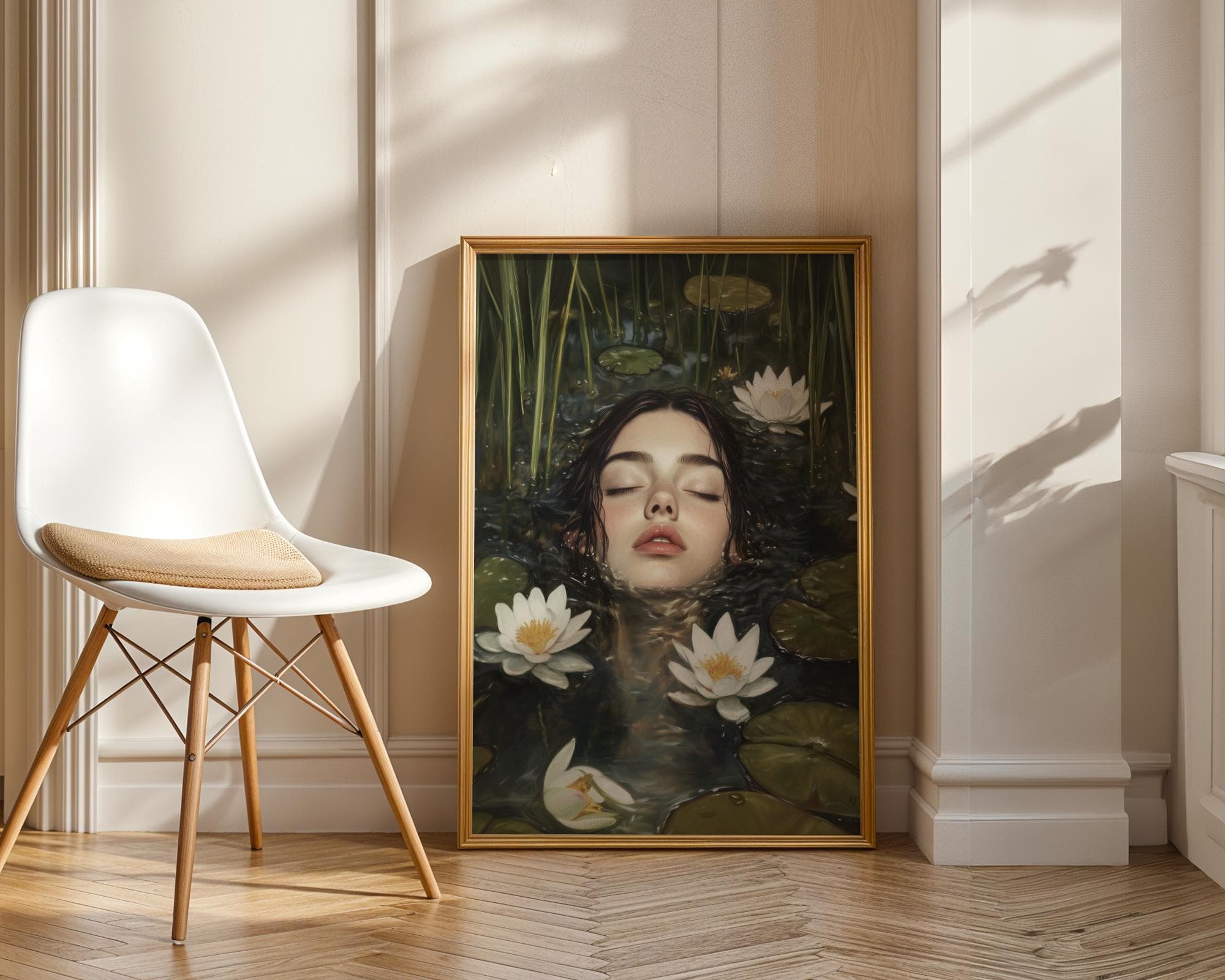 Ophelia Dark Academia Print Victorian Art Gothic Decor Antique Oil Painting Dark Academia Poster Rustic Vintage Wall Art Feminine Wall Art - view 2