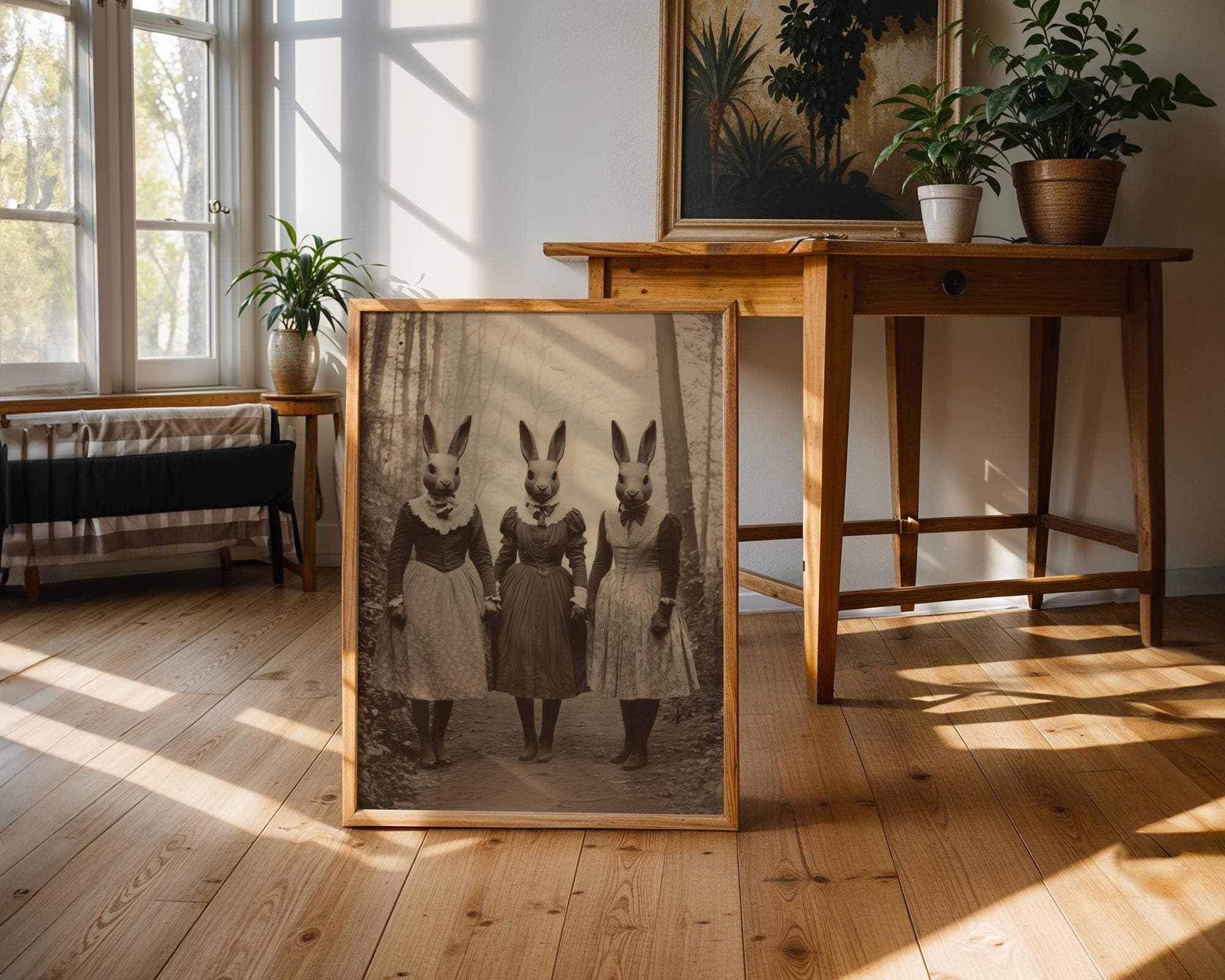 Rabbit Cult Art Print, Dark Academia Gothic Home Decor (Digital Download) - view 4