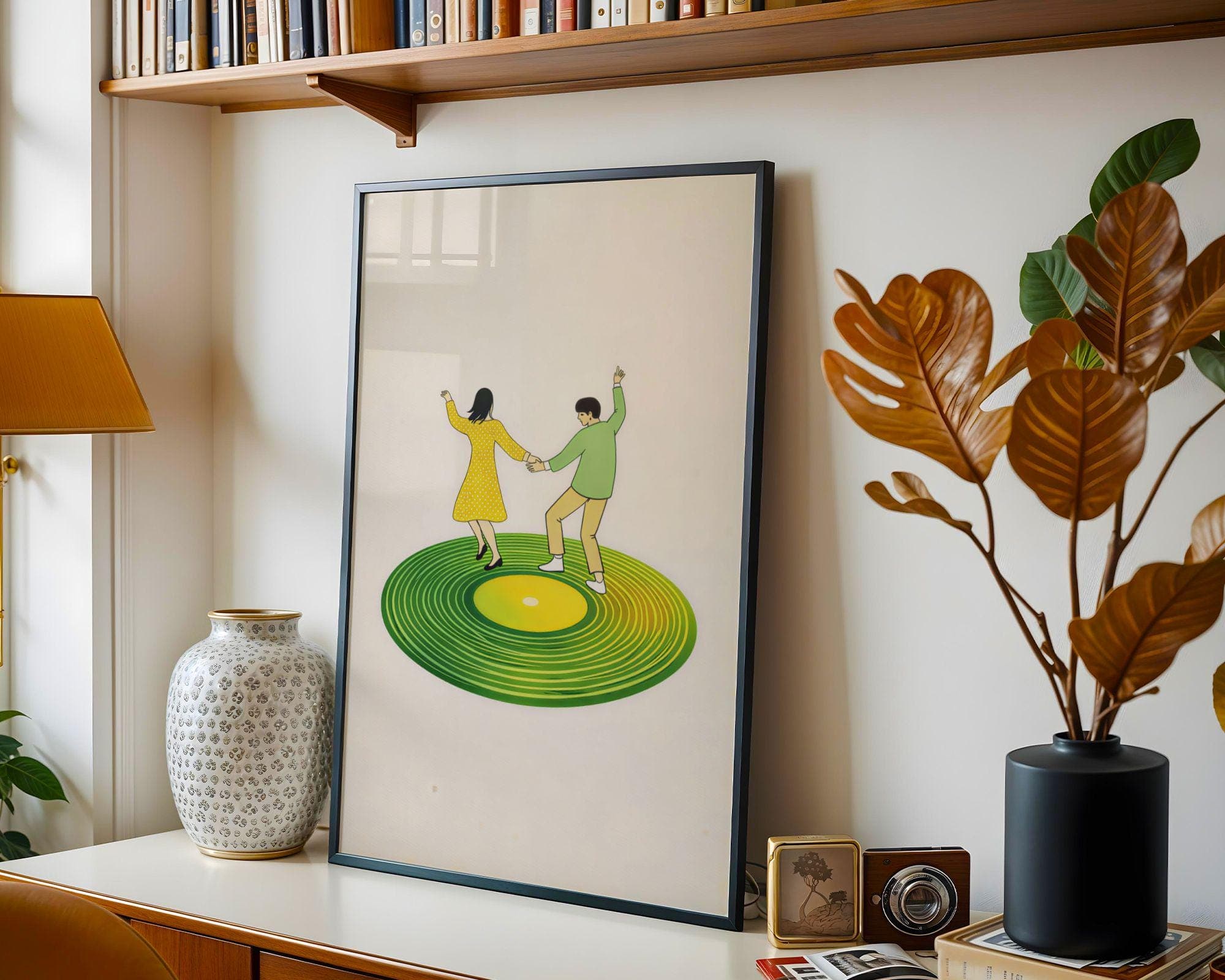 Dancing Couple Vinyl Record Wall Art, Retro Music Room Decor, Romantic Dance Print, Vintage Record Poster, Vinyl Record Poster, Music Decor - view 5