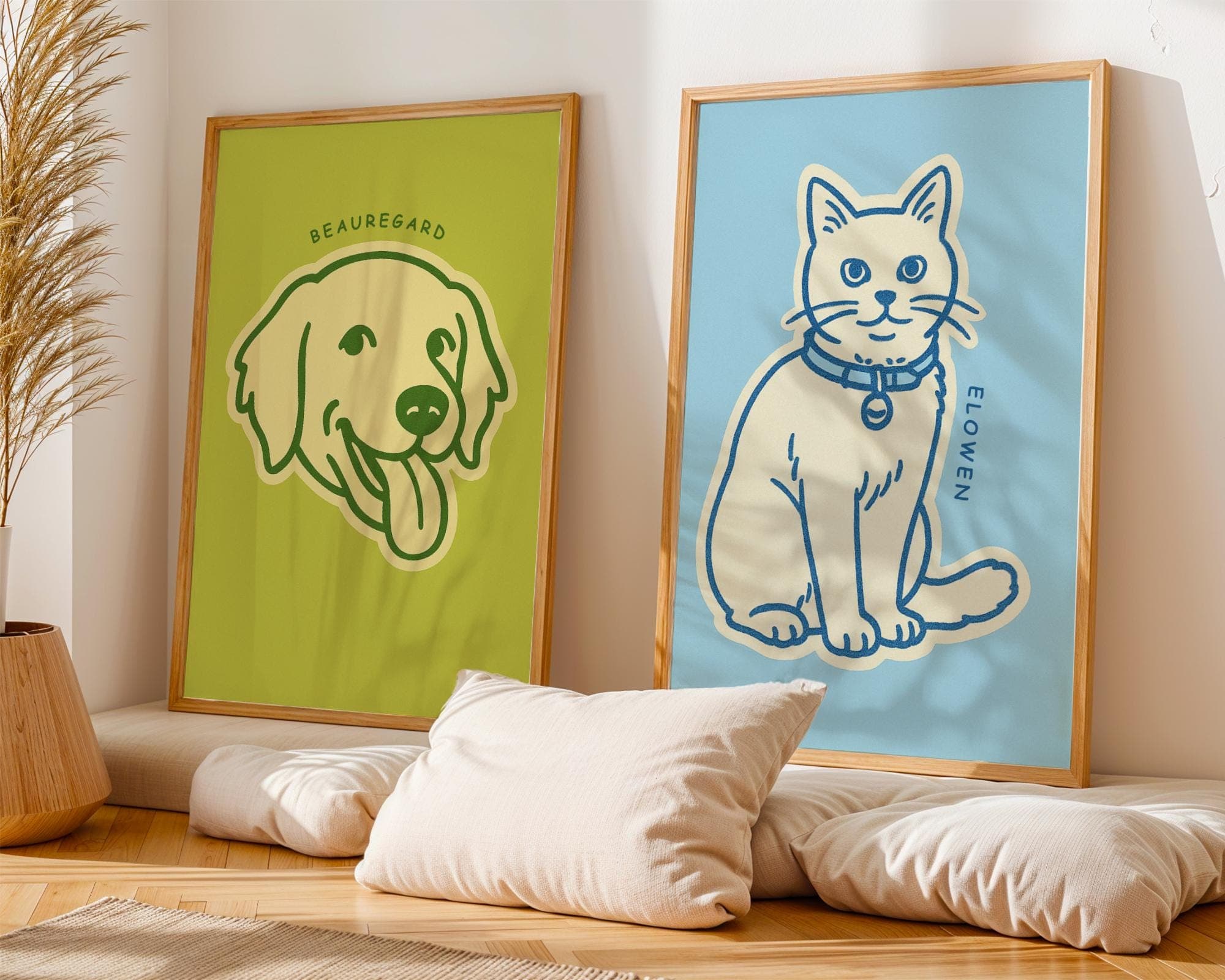Custom Pet Portrait, Personalized Pet Poster, Personalized Pop Art Poster, Custom Wall Art Gift, Pet Line Art Print, Personalized Animal Art - view 7