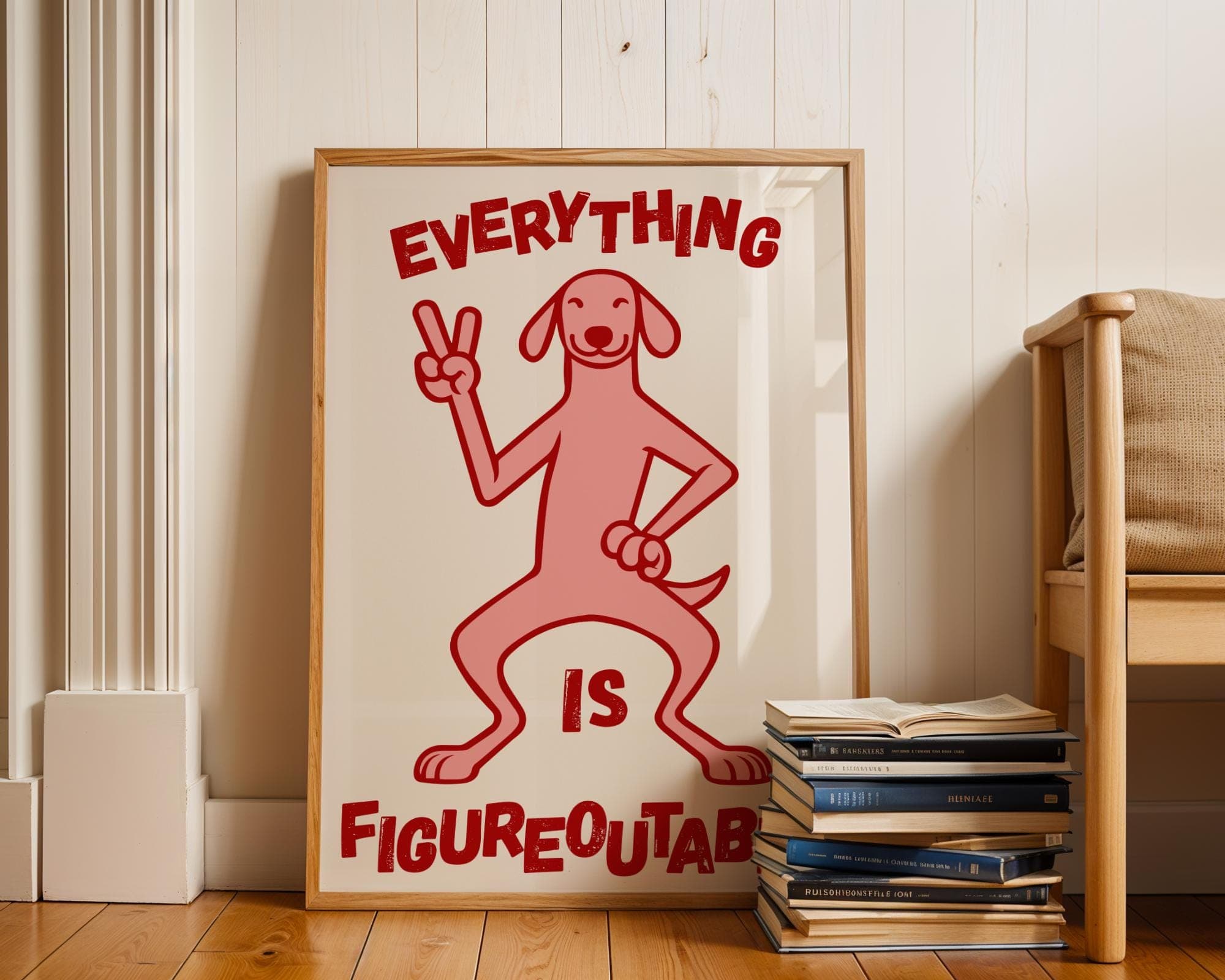 Everything Is Figureoutable Print, Positive Quote Dog Art, Kids Motivational Decor, Cute Dog Print,  Colorful Dog Wall Art Set, Set of 6 Art - view 3