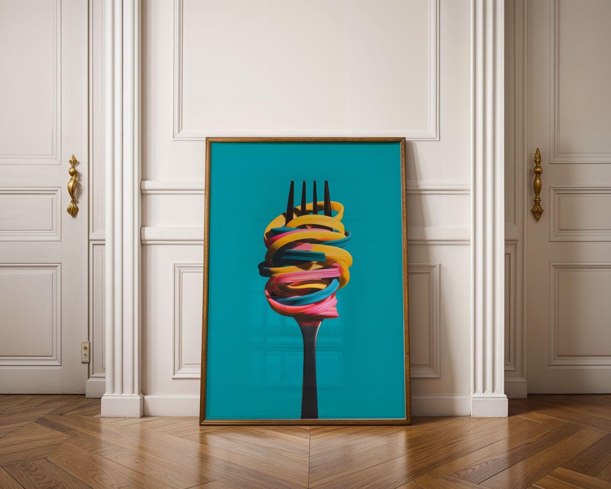 Colorful Pasta Wall Art – Modern Pop Art Kitchen Print, Minimalist Kitchen Art, Modern Food Poster, Funky Pop Art Poster, Pasta Lover Gift