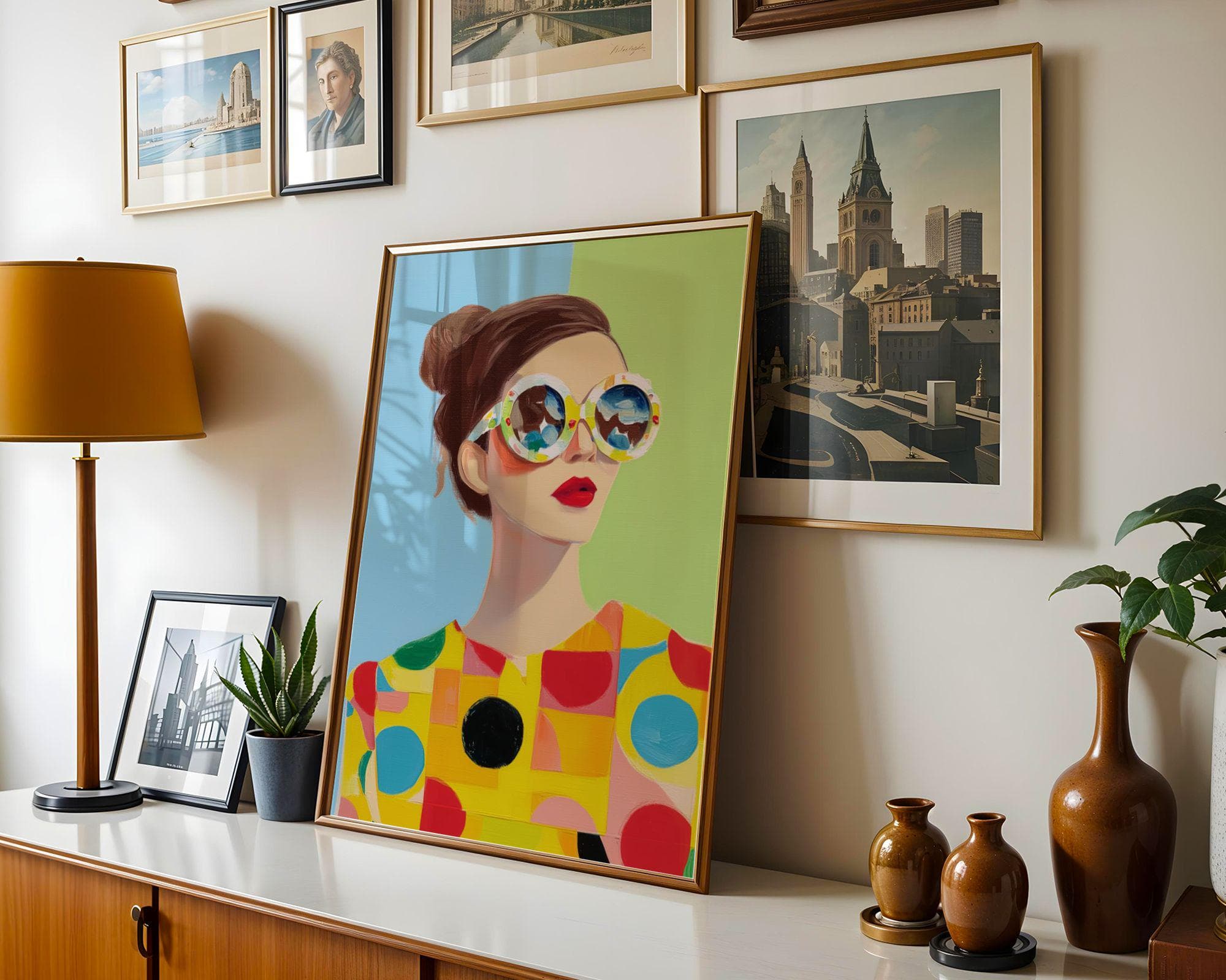 Colorful Retro Woman Wall Art Print – Pop Art Fashion Art, Retro Pop Art, Retro Chic Girl Poster, Feminine Wall Decor, Girly Wal Print - view 2