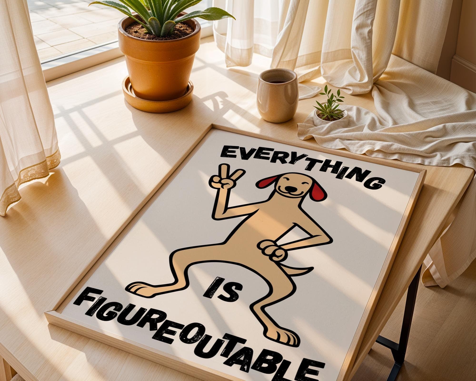 Everything Is Figureoutable Print, Positive Quote Dog Art, Kids Motivational Decor, Cute Dog Print,  Colorful Dog Wall Art Set, Set of 6 Art - view 4