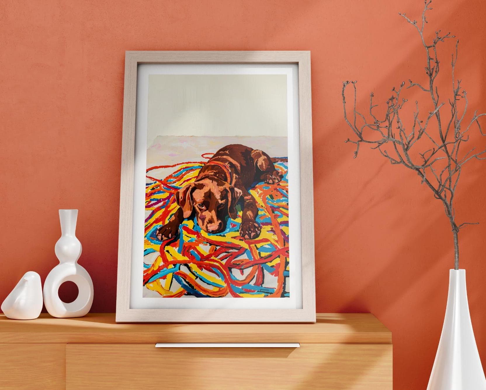 Brown Labrador Print, Dog Nursery Wall Art, Colorful Labrador Poster, Labrador Wall Decor, Colorful Dog Digital Printable Art, Dog Poster - view 5