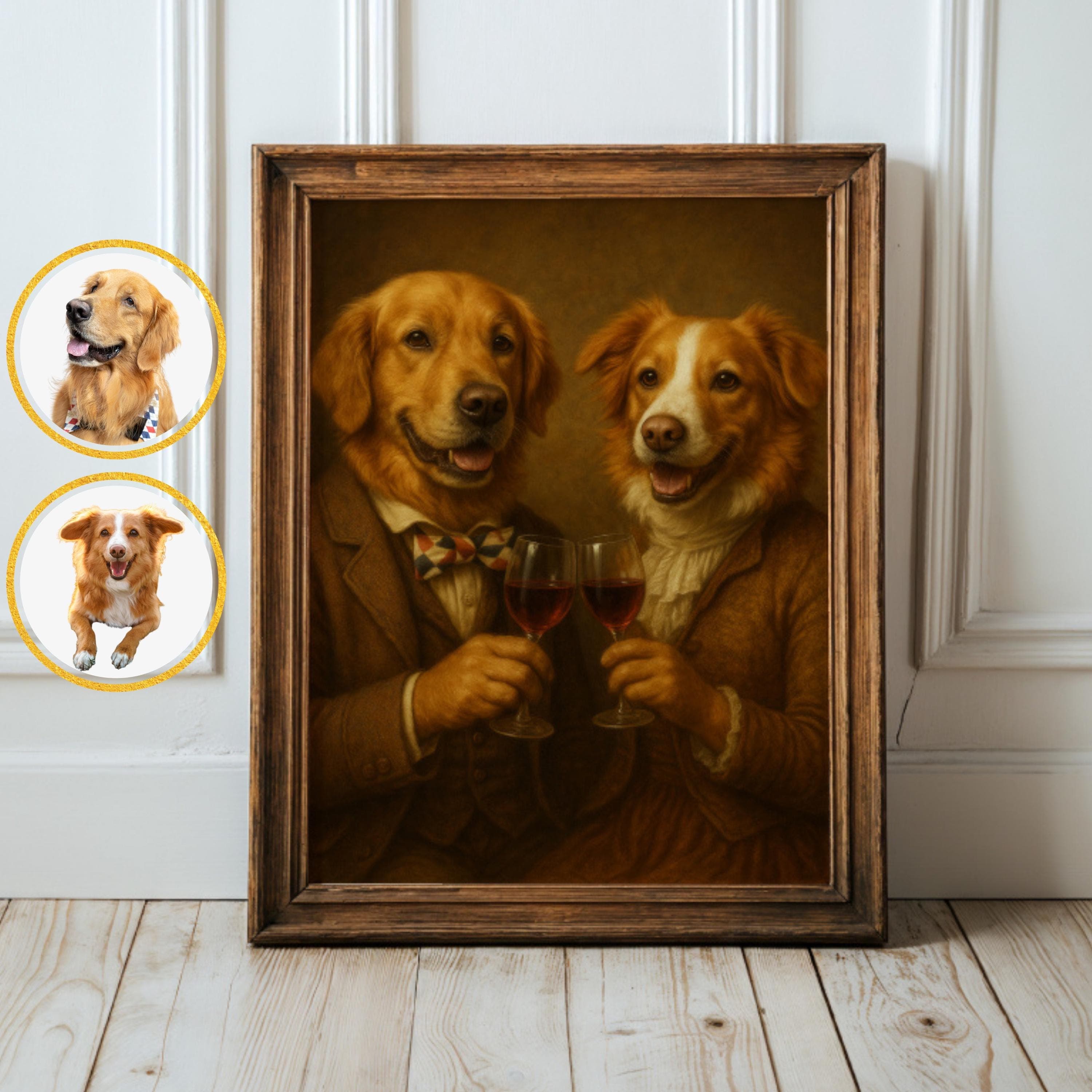 Custom Pet Portrait in Royal Style, Vintage Animal Portrait Custom Print, Custom Royal Pet Illustration, Digital Pet Painting, Custom Dog - view 2