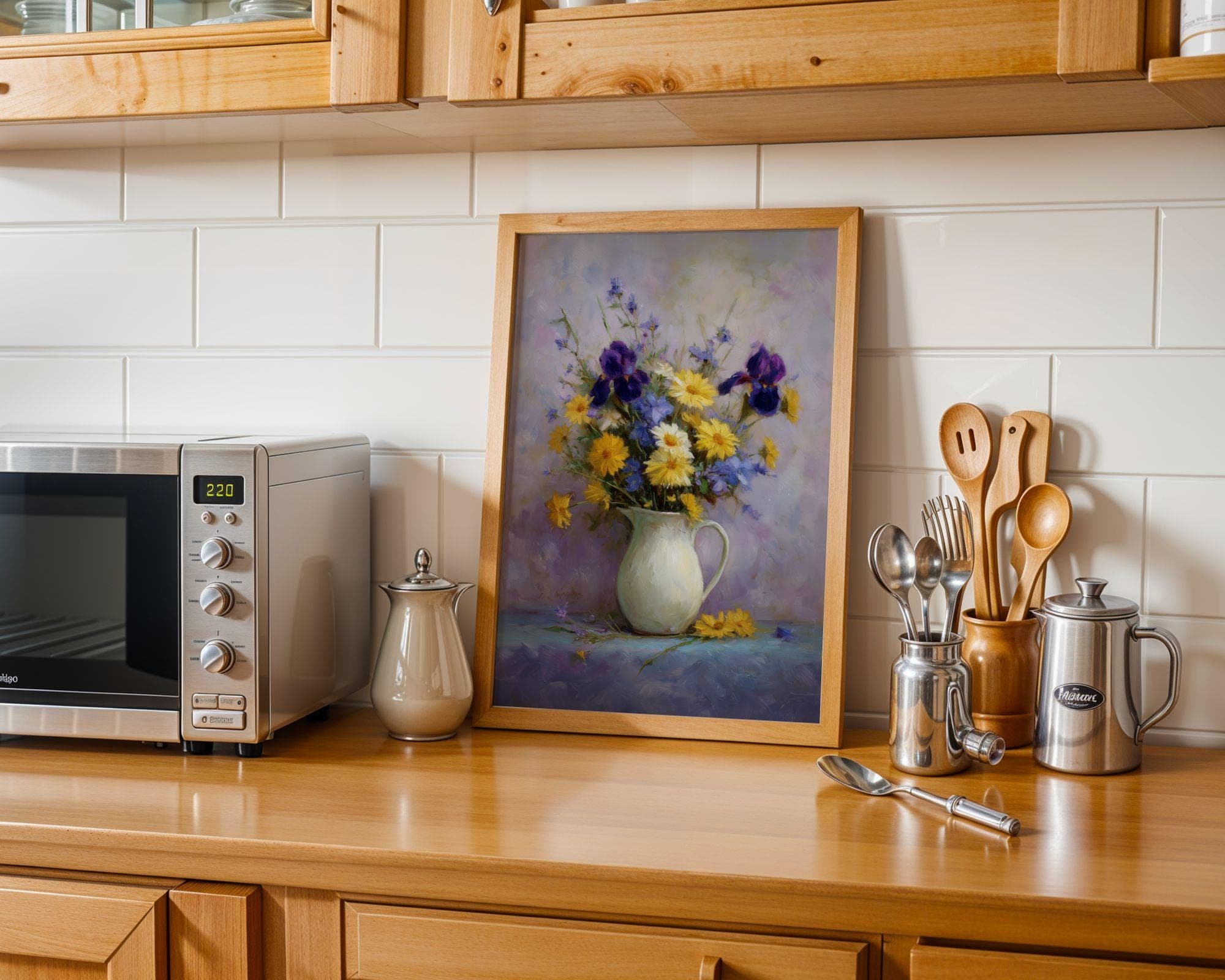 Vintage Floral Bouquet Art, Cottagecore Flower Print, Vintage Floral Still Life Print, Kitchen Wall Art, Cottagecore Botanical Decor - view 2