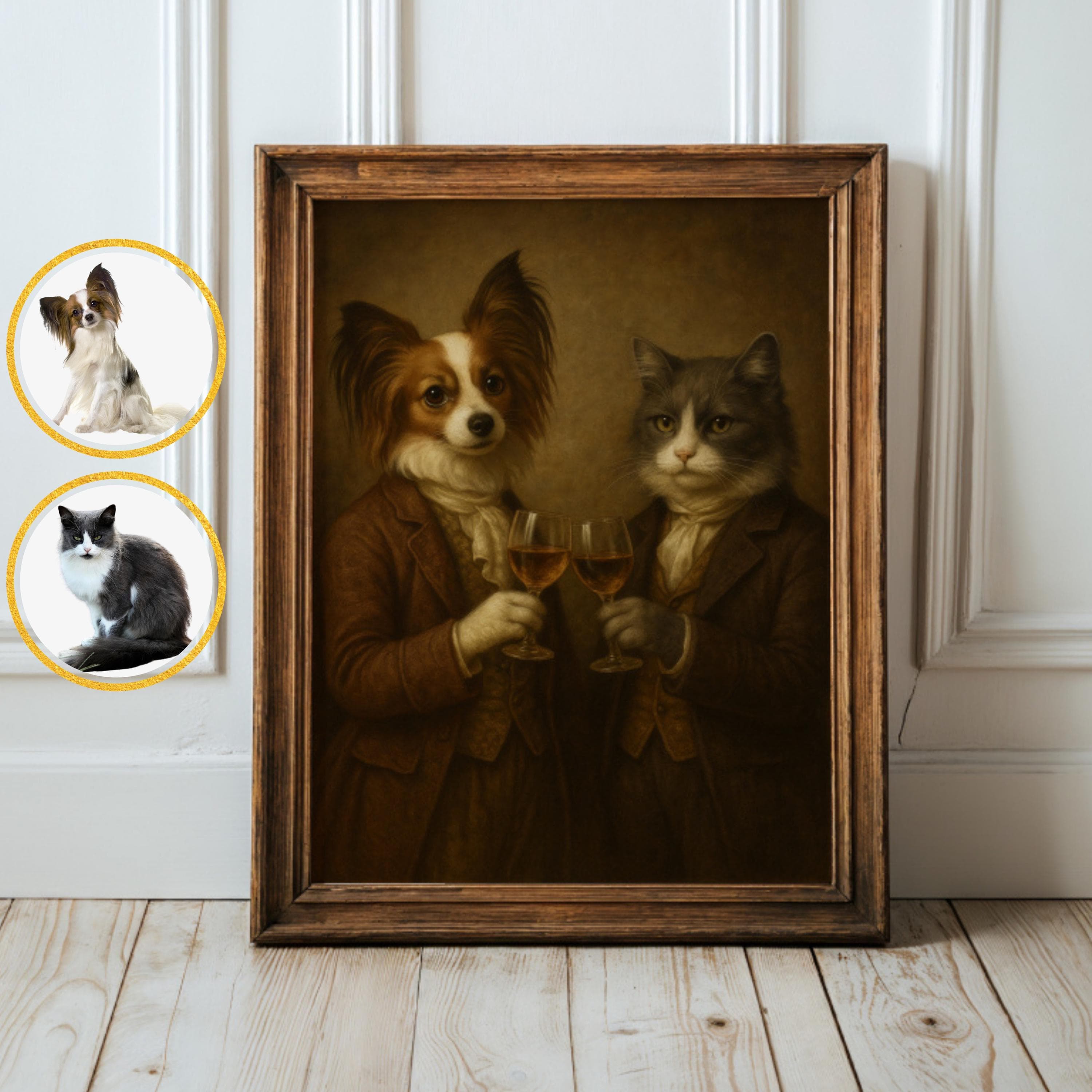 Custom Pet Portrait in Royal Style, Vintage Animal Portrait Custom Print, Custom Royal Pet Illustration, Digital Pet Painting, Custom Dog - view 3