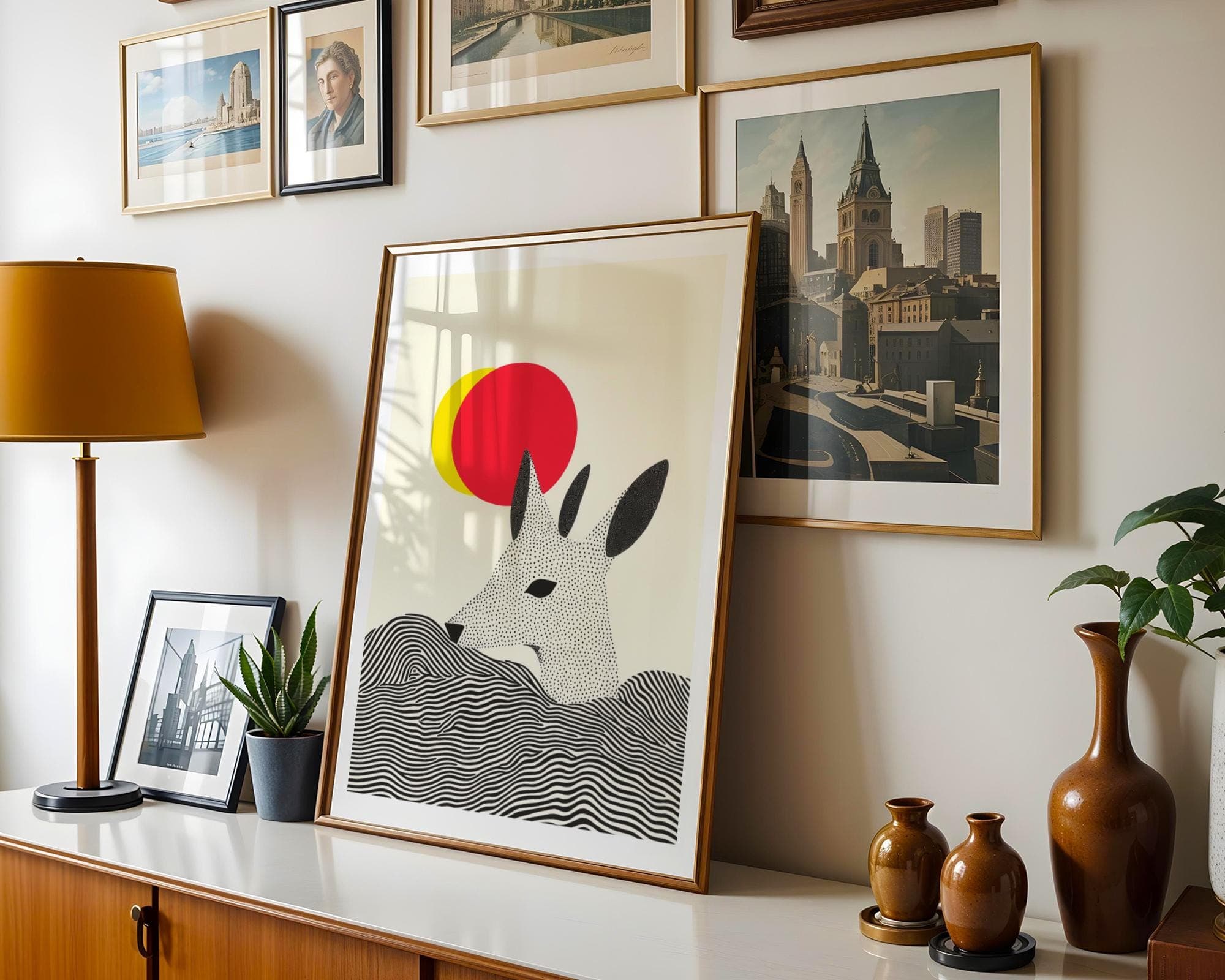 Abstract Animal Art, Kangaroo Wall Art, Printable Animal Art, Abstract Wall Art, Kangaroo Poster, Kangaroo Lover Gift, Animal Wall Art - view 2