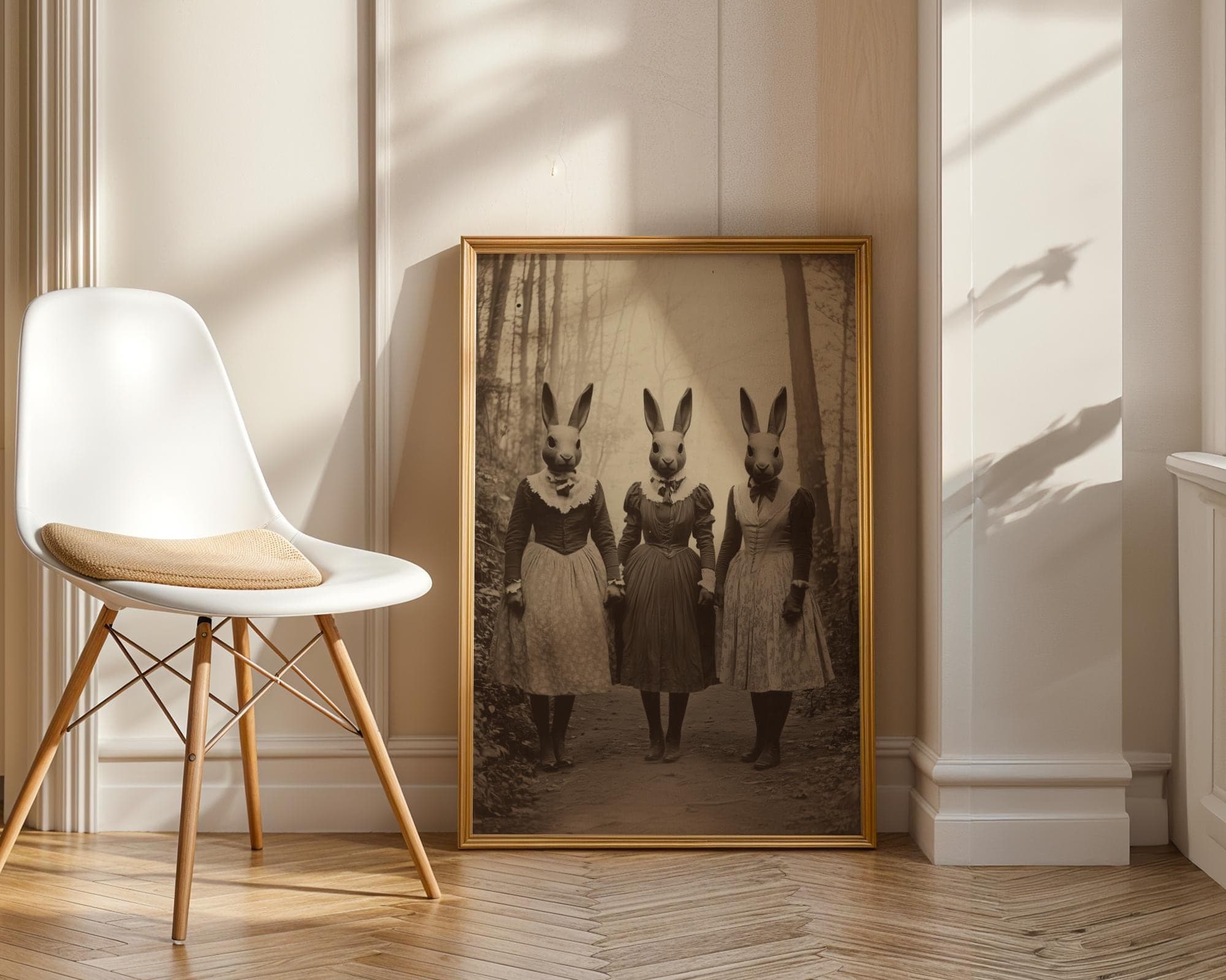 Rabbit Cult Art Print, Dark Academia Gothic Home Decor (Digital Download) - view 2