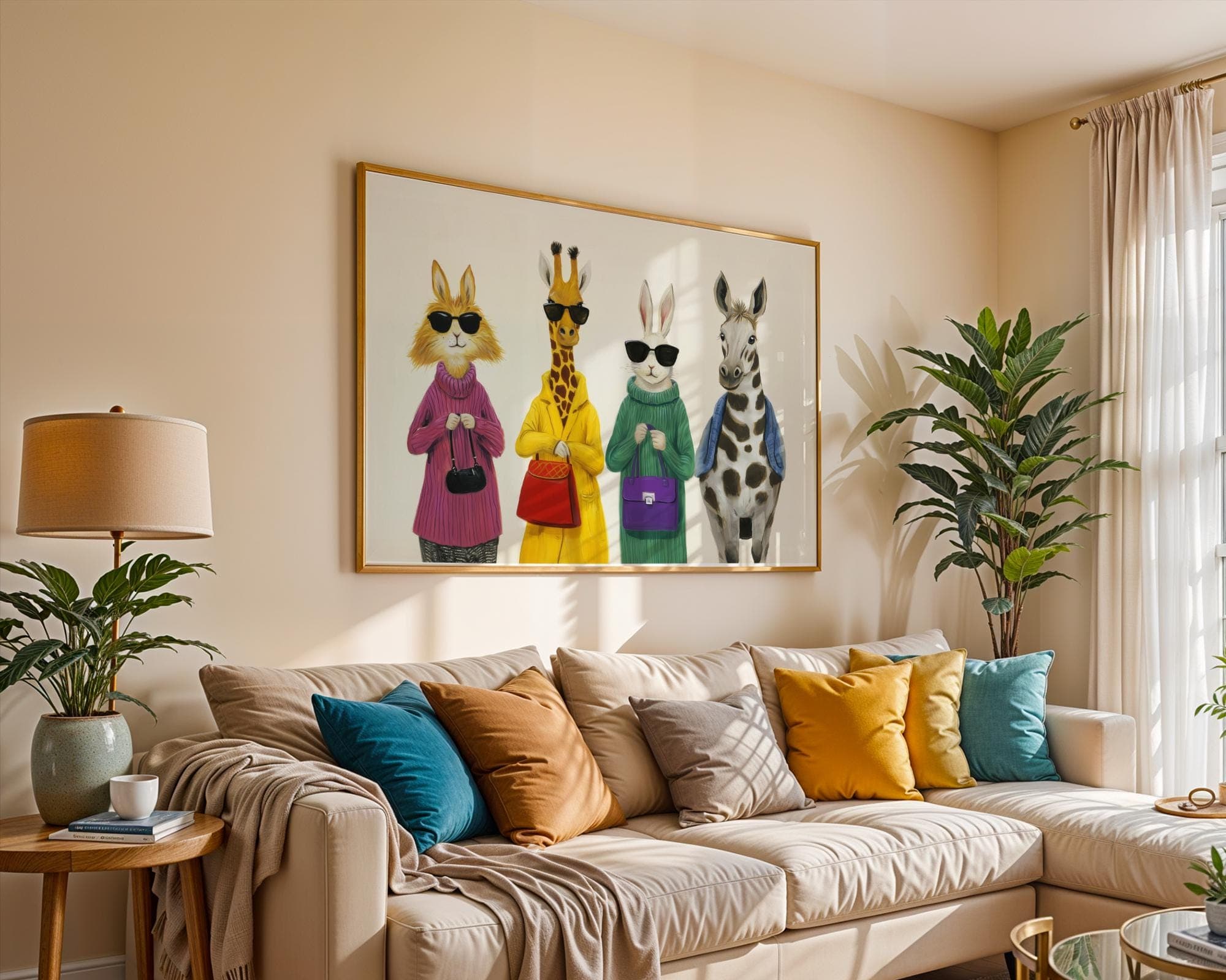 Fashion Animal Wall Art Print, Quirky Wall Art Digital Print, High Fashion Animal Art, Dressed Animal Printable, Funny Animal Art Print - view 3