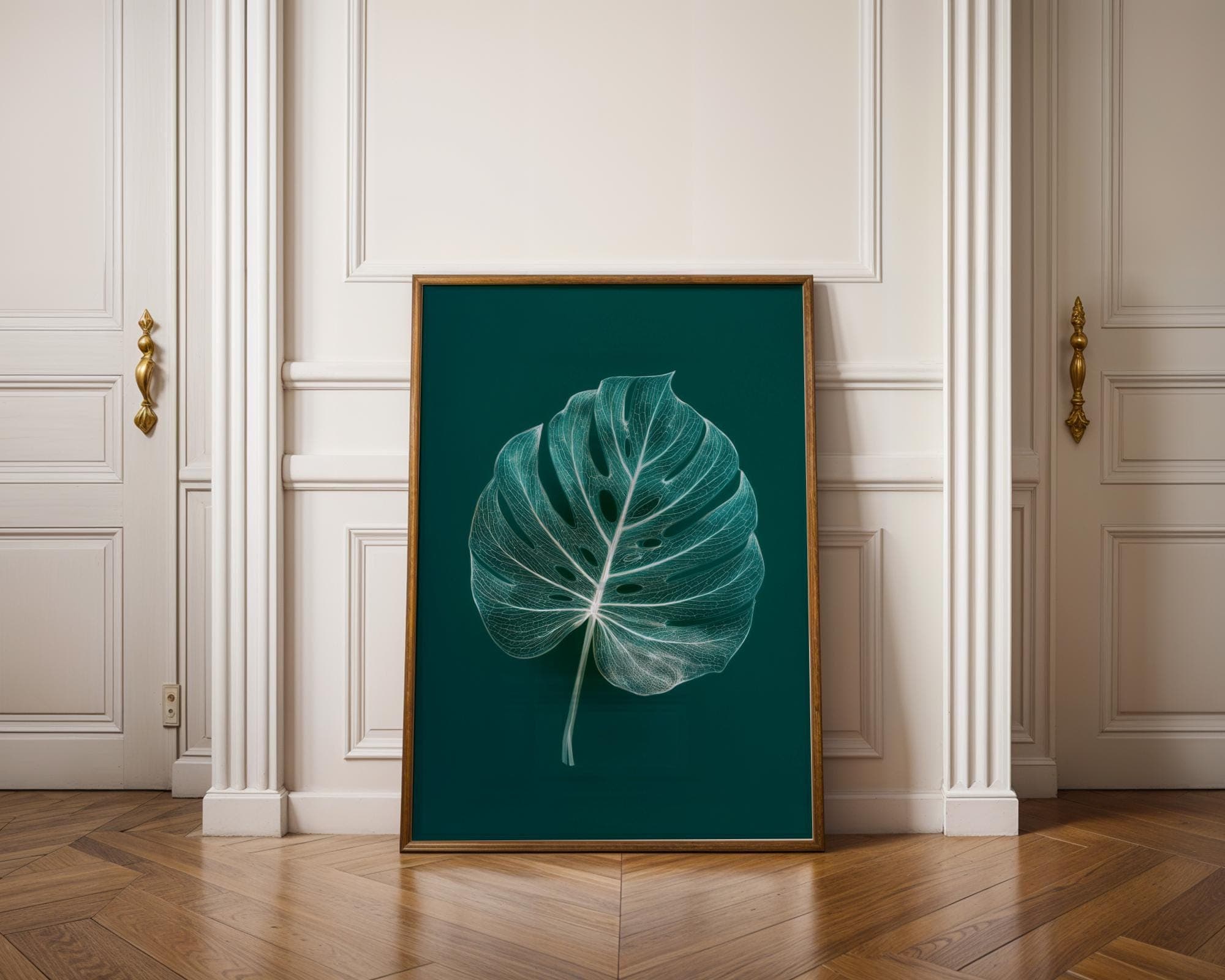 Monstera Leaf X-Ray Botanical Wall Art Print, Modern Minimal Nature Poster, Natural X-Ray Print, X-Ray Botanical Wall Decor, Anatomical Leaf