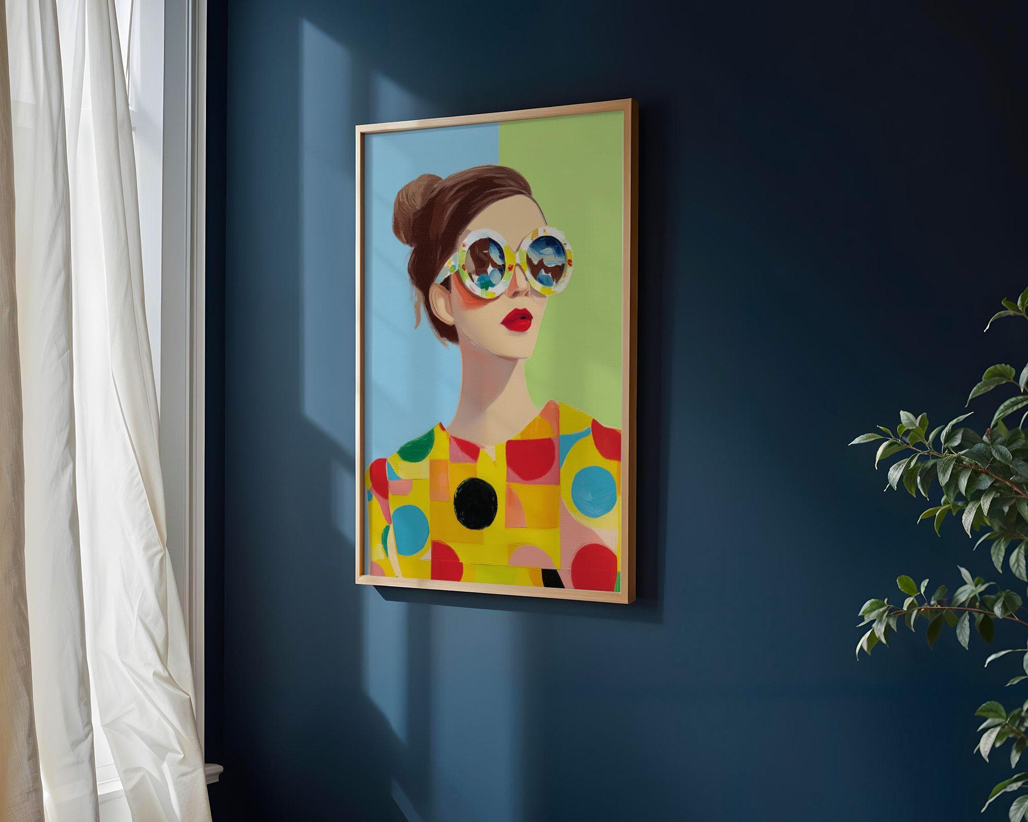 Colorful Retro Woman Wall Art Print – Pop Art Fashion Art, Retro Pop Art, Retro Chic Girl Poster, Feminine Wall Decor, Girly Wal Print - view 4