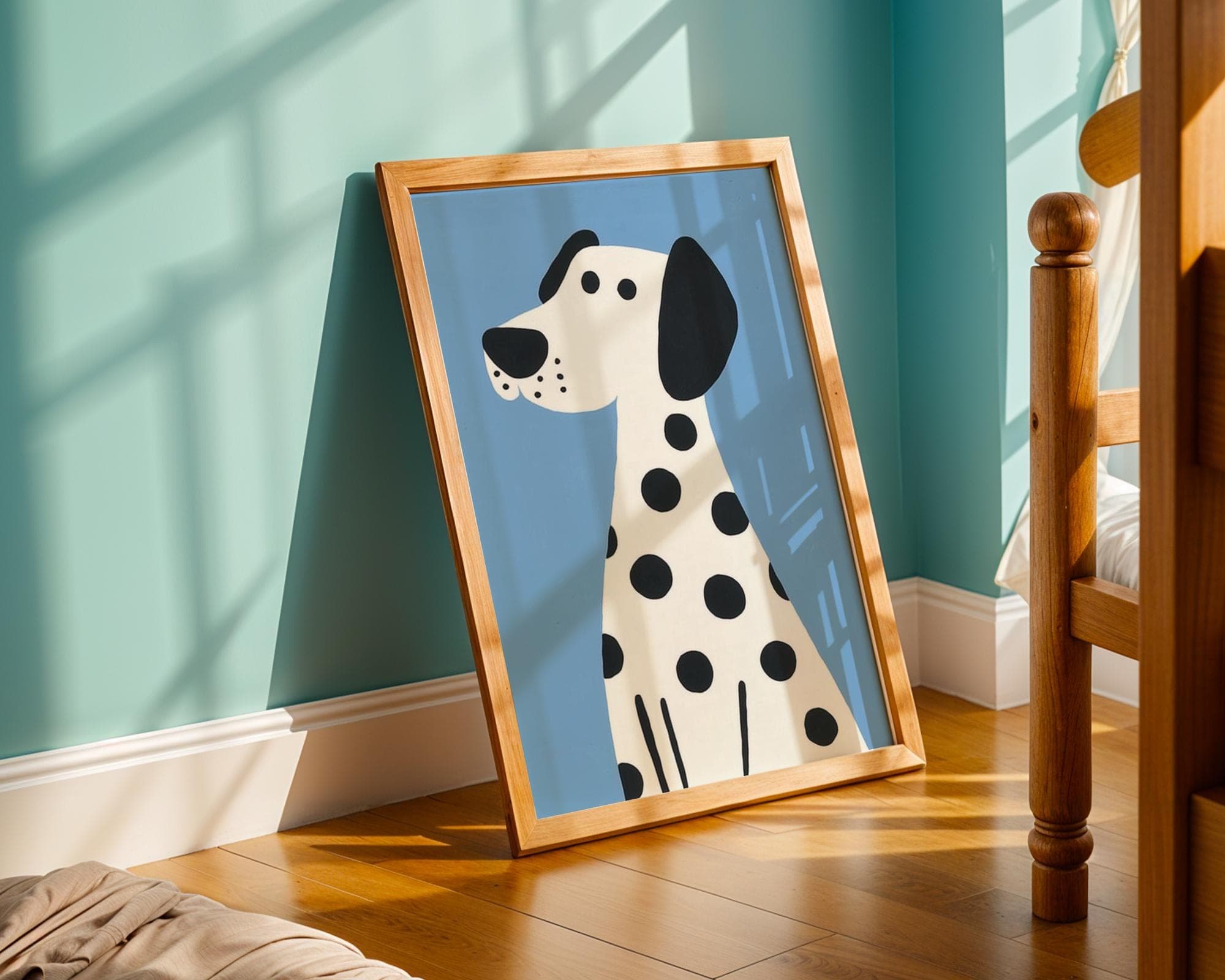 Dalmatian Dog Wall Art, Cute Animal Print for Kids Room,  Nursery Decor, Gender Neutral Toddler Room Dalmatian Poster, Nurserywall Art - view 7