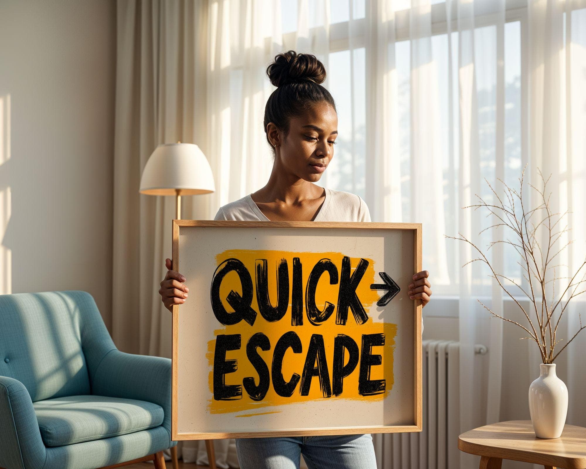 Quick Escape Wall Art – Funny Motivational Office Poster, Motivational Quote Print, Funny Office Wall Art, Funny Office Wall Art, Digital - view 3