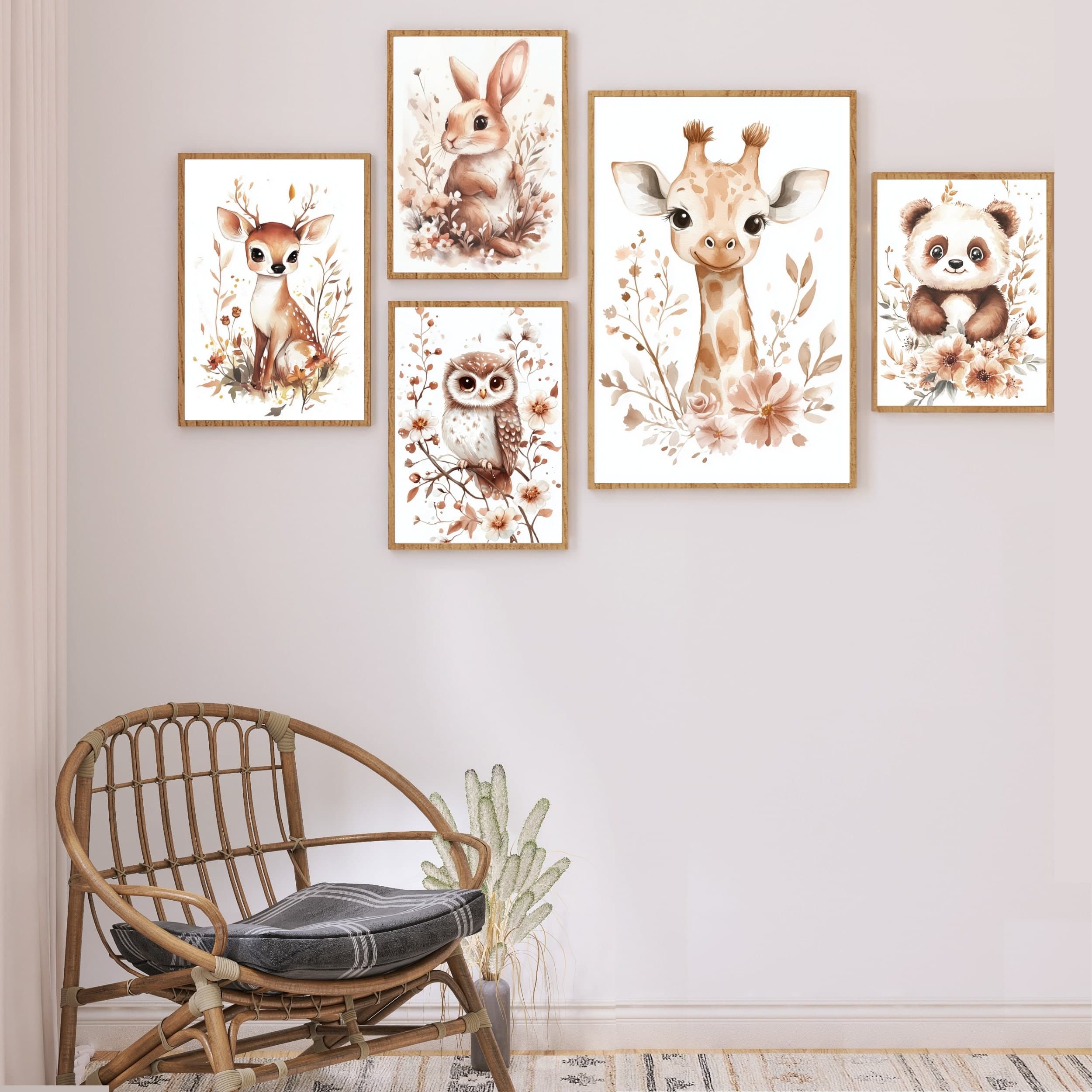 Watercolor Cute Animals Clipart, Watercolor Animals, Cute Animal Bundle, Animal Doodle, Printable Animals, Nursery Baby Animals, Baby Shower - view 10