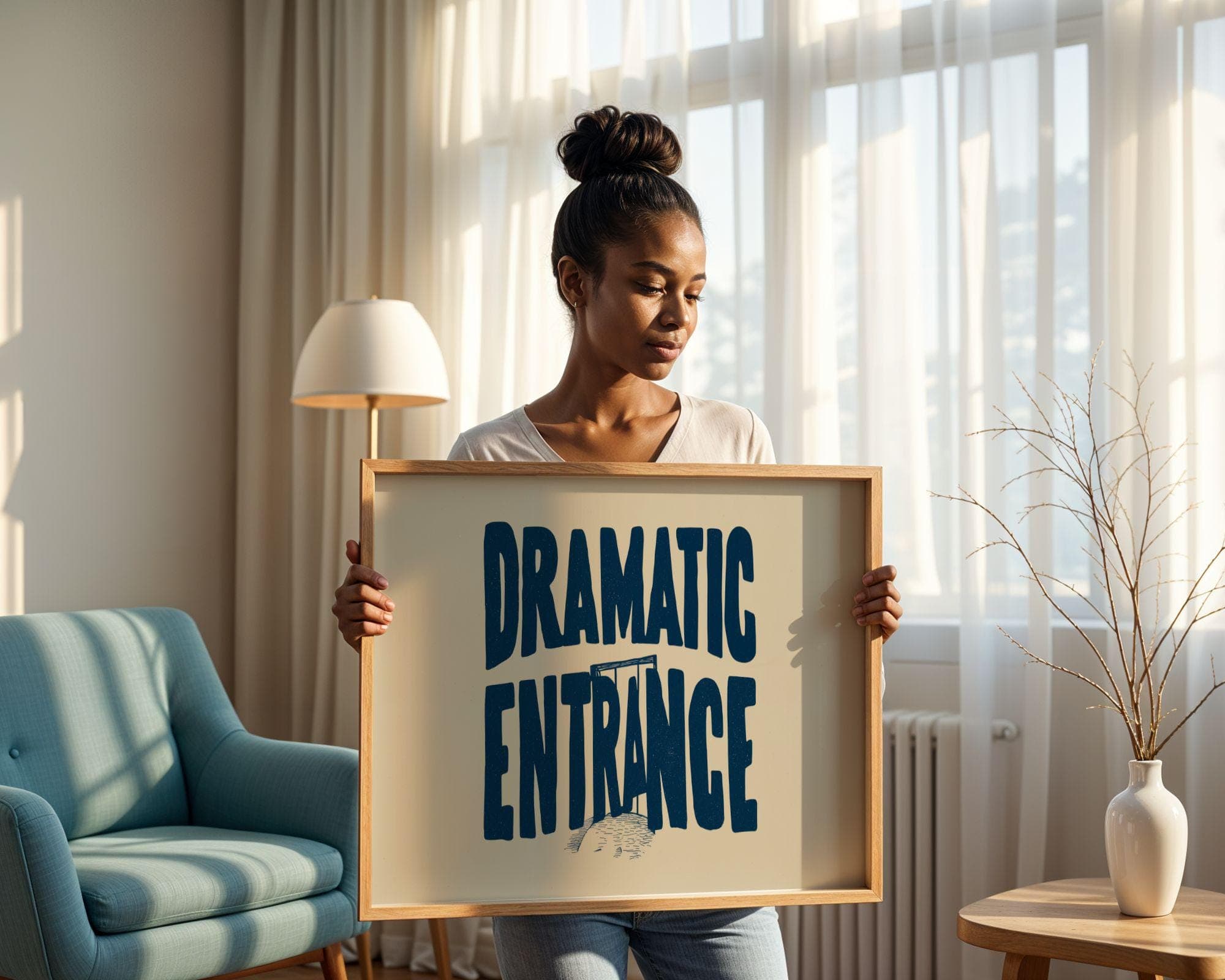 Dramatic Entrance Wall Art, Funny Quote Poster, Bold Door Poster, Funny Wall Quote, Modern Quote Wall Art, Gallery Wall Typography - view 4
