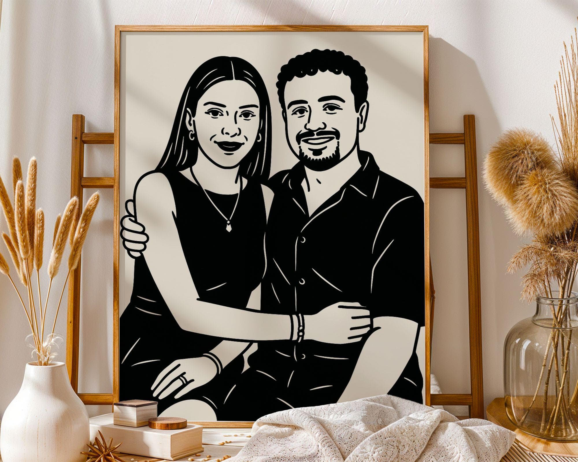 Digital Custom Family Portrait, Line Art Drawing, Cartoon Minimalist, Cute Pet Gift, Badly Drawn Pet Lover Gift, Gift For Family, Digital - view 3