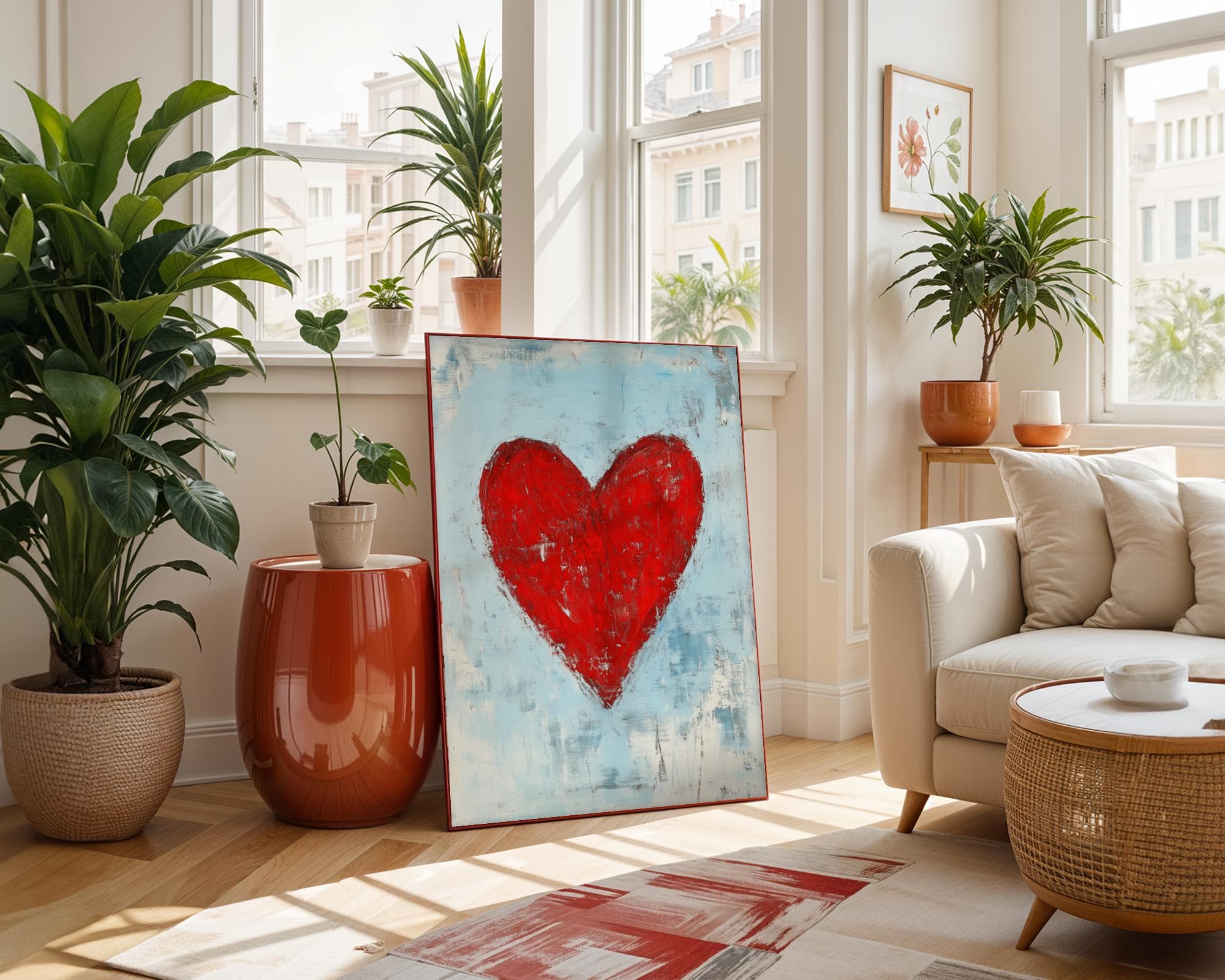 Valentines Day Red Heart Print, Valentines Wall Art, Vintage Valentines Day Decor, Romantic Wall Art Valentines Day, Gift For Her Art - view 6