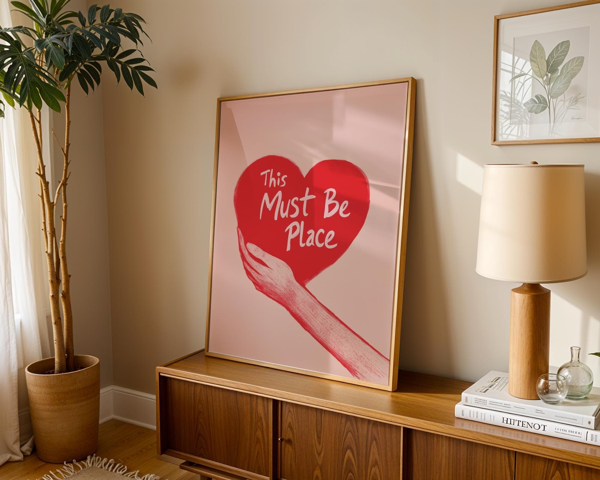This Must Be The Place Digital Print, Cute Preppy Wall Art, Trendy Printable Poster, Valentines Day Gift Idea, Valentines Day Digital Print - view 4