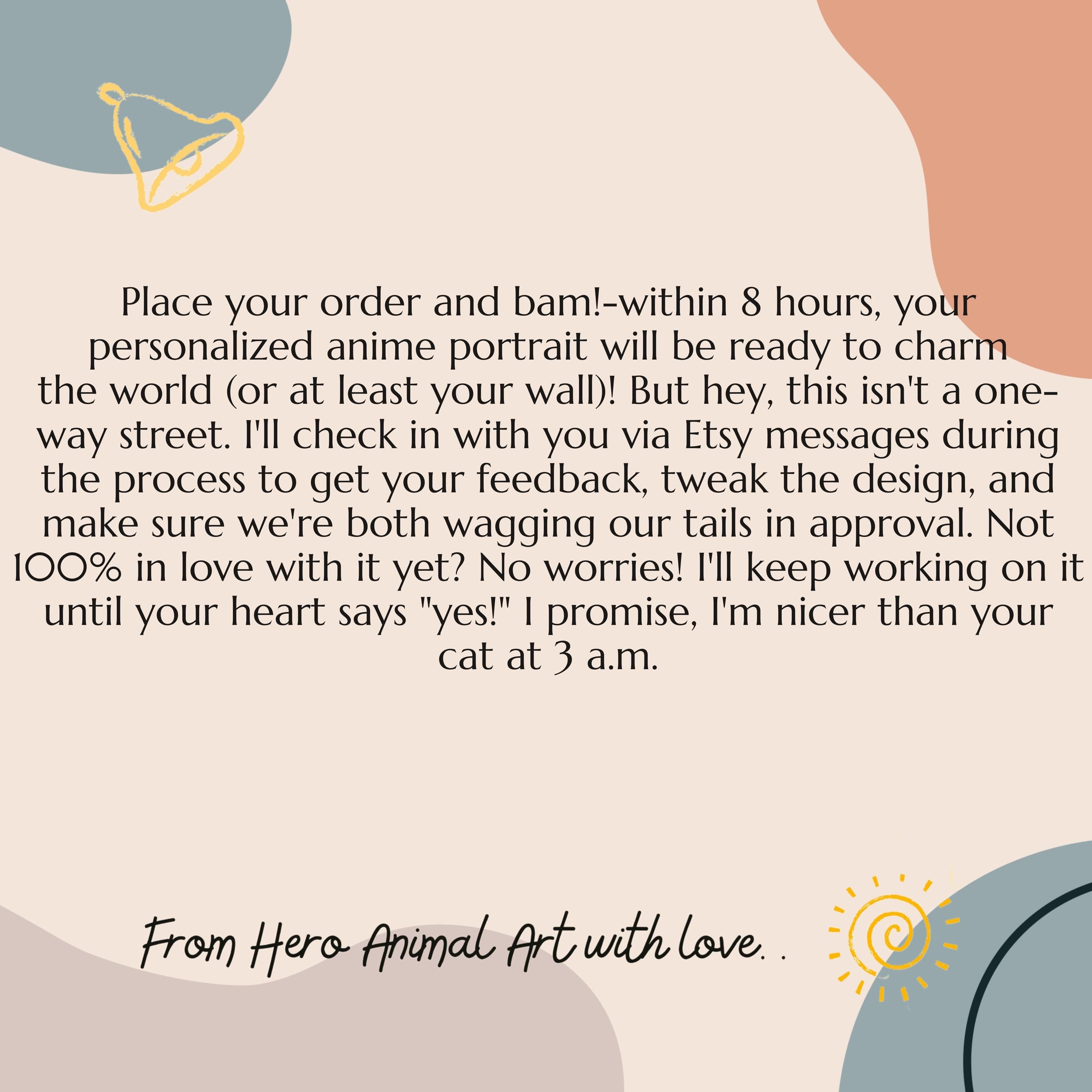 Custom Couple Anime Portrait, Hand Drawn Anime Portrait, Custom Cartoon Style Art, Personalized Couple with Dog in Cartoon Style for Lovers - view 7