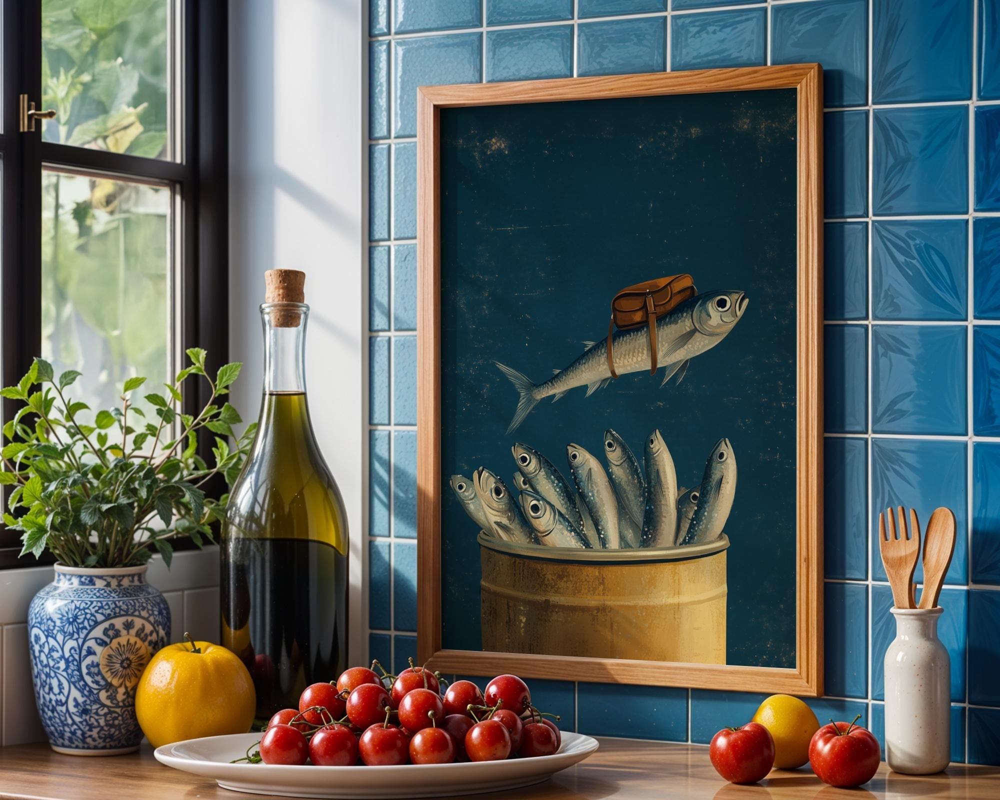 Retro Sardine Tin Wall Art, Quirky Bathroom Wall Art, Tinned Sardines Poster, Sardine Tin Poster, Humorous Sardine Wall Art, Quirky Bathroom - view 7