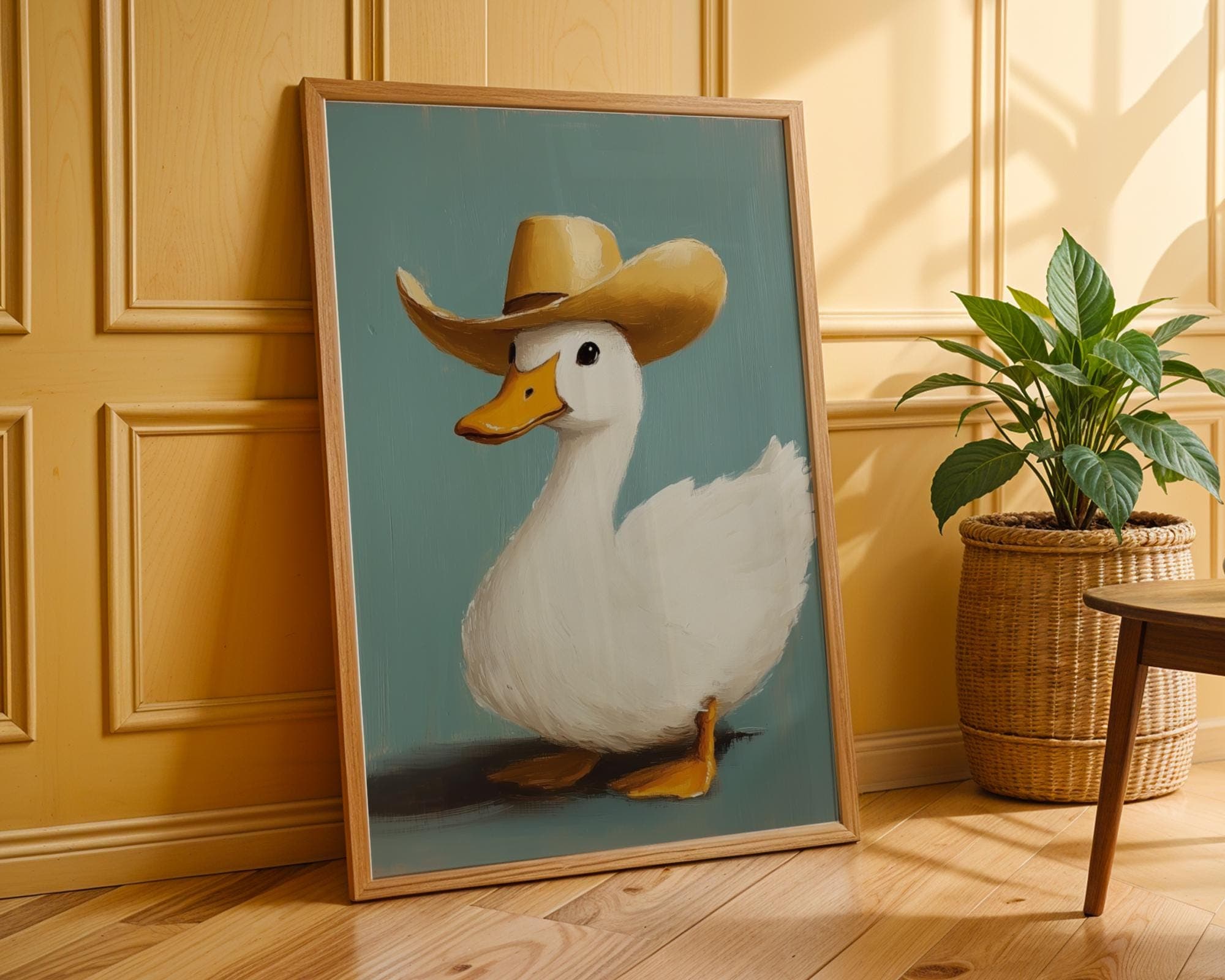 Cowboy Duck Print, Pink Western Nursery Art (Digital) - view 7