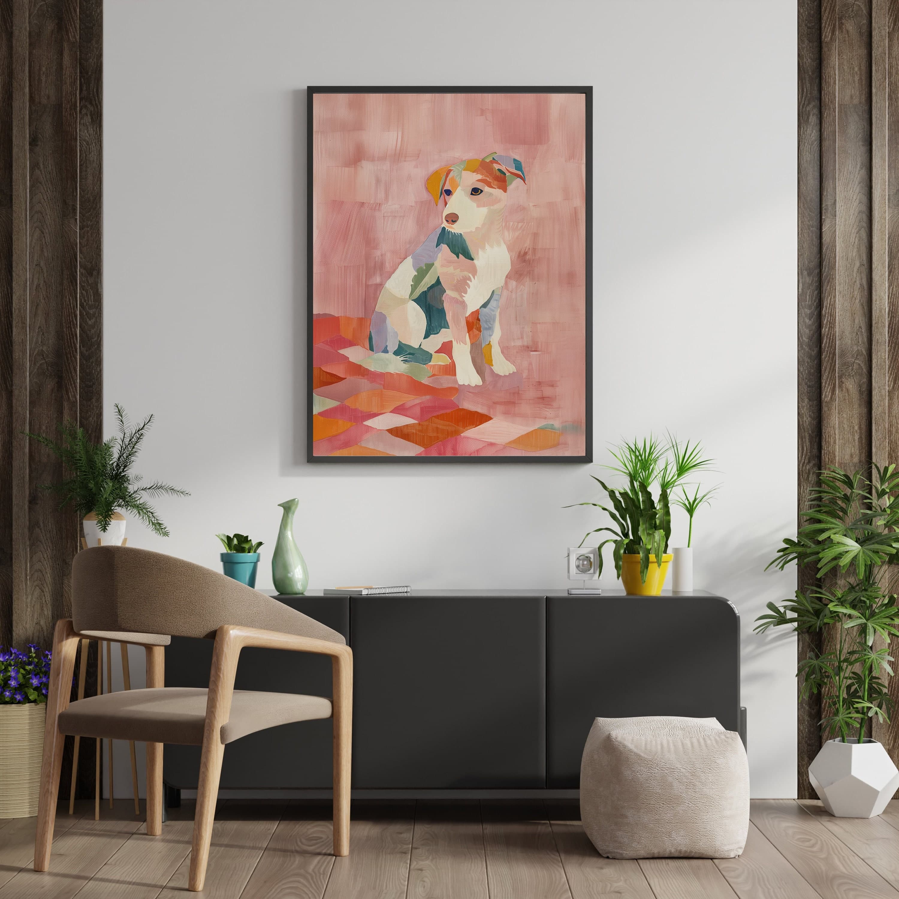 Maximalist Dog Print, Preppy Dorm Decor, Dopamine Decor,Wall Art Trendy, Colorful Animal Print, Aesthetic Apartment Decor, Printable Dog Art - view 4