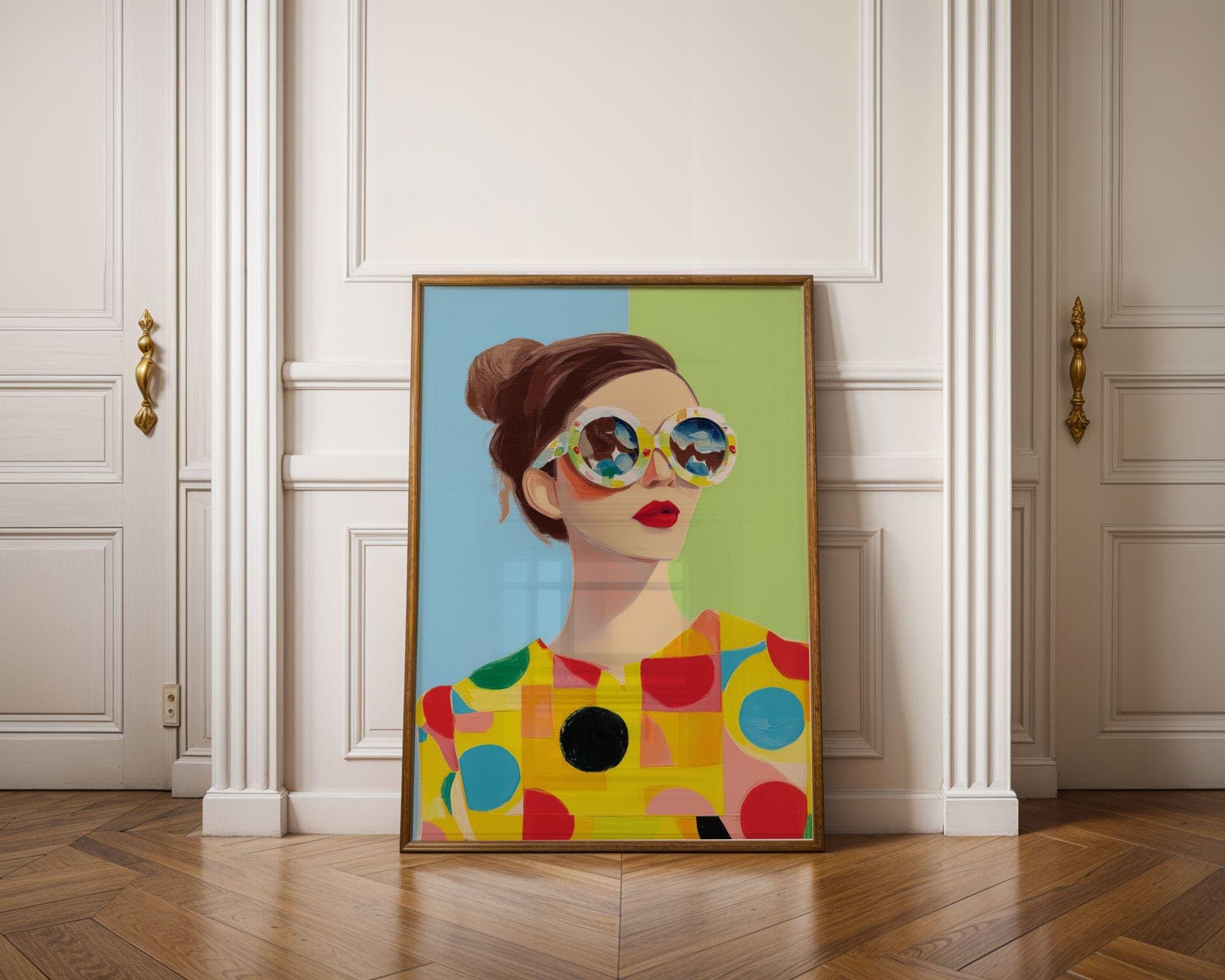 Colorful Retro Woman Wall Art Print – Pop Art Fashion Art, Retro Pop Art, Retro Chic Girl Poster, Feminine Wall Decor, Girly Wal Print