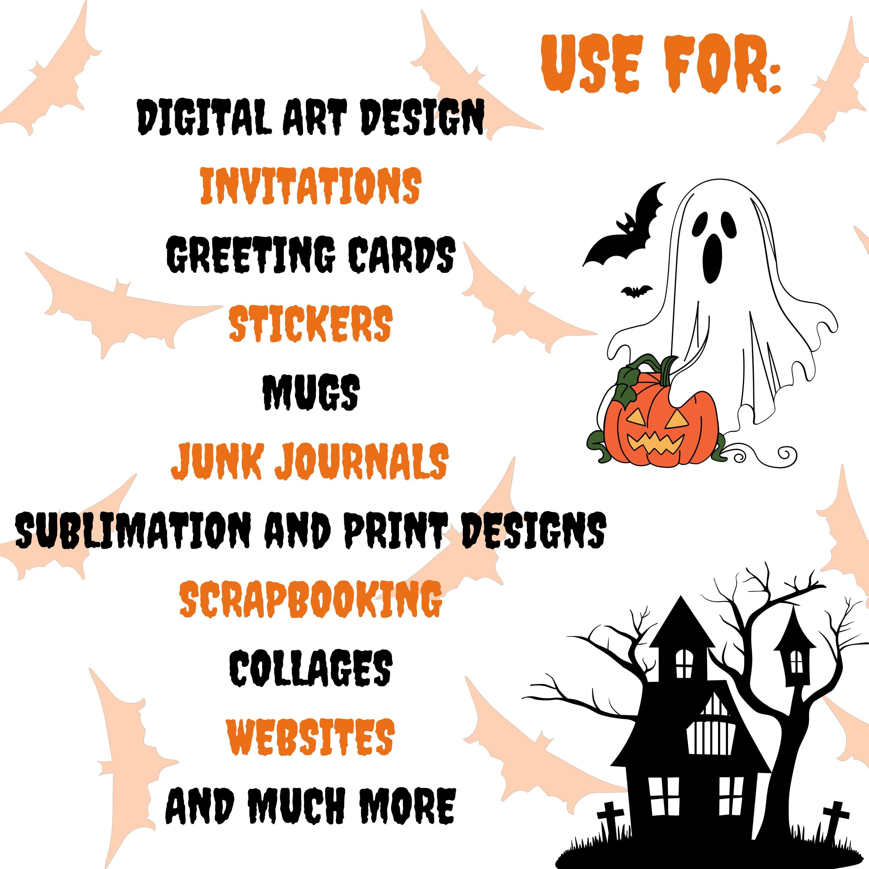 Watercolor Cute Halloween Collection Clipart, 16 PNG Halloween Clipart, Spooky Clipart, Happy Halloween Clipart, Pumpkin PNG, Commercial Use - view 7